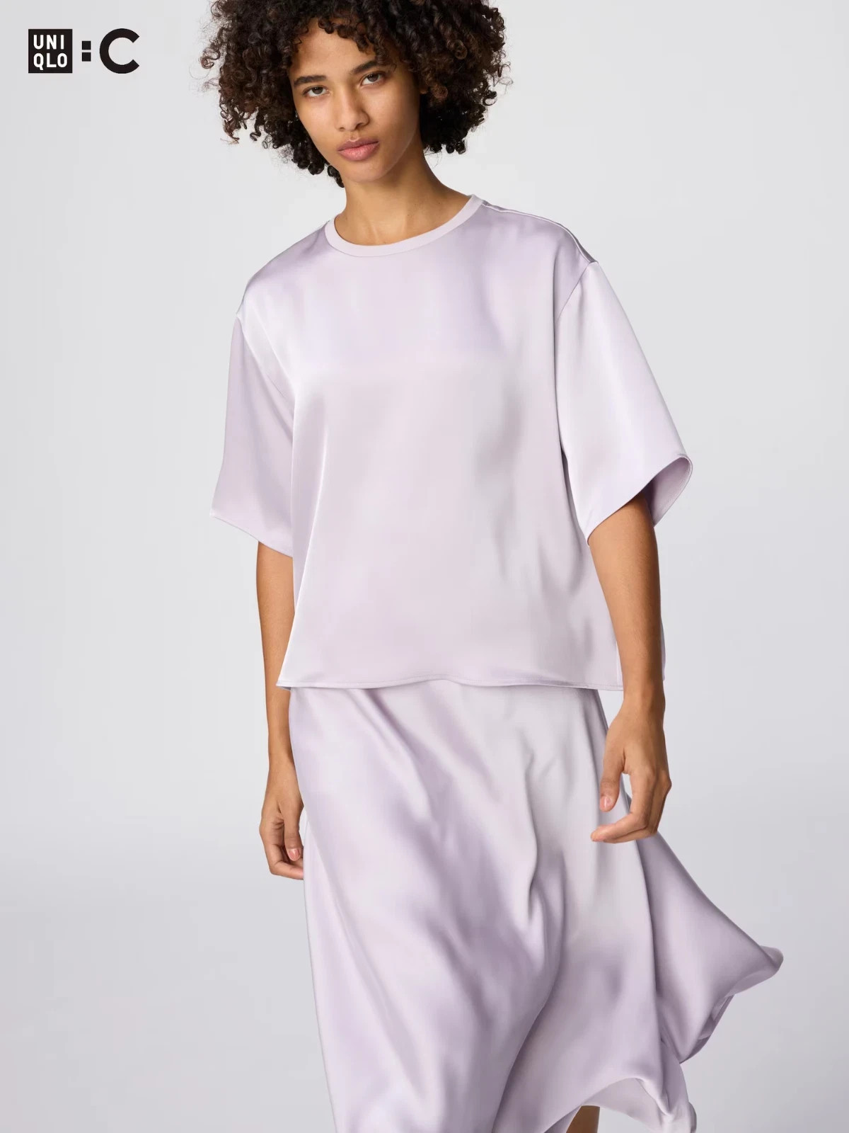 UNIQLO : C Satin Oversized Short Blouse Short Sleeve Women’s Japan New 2026