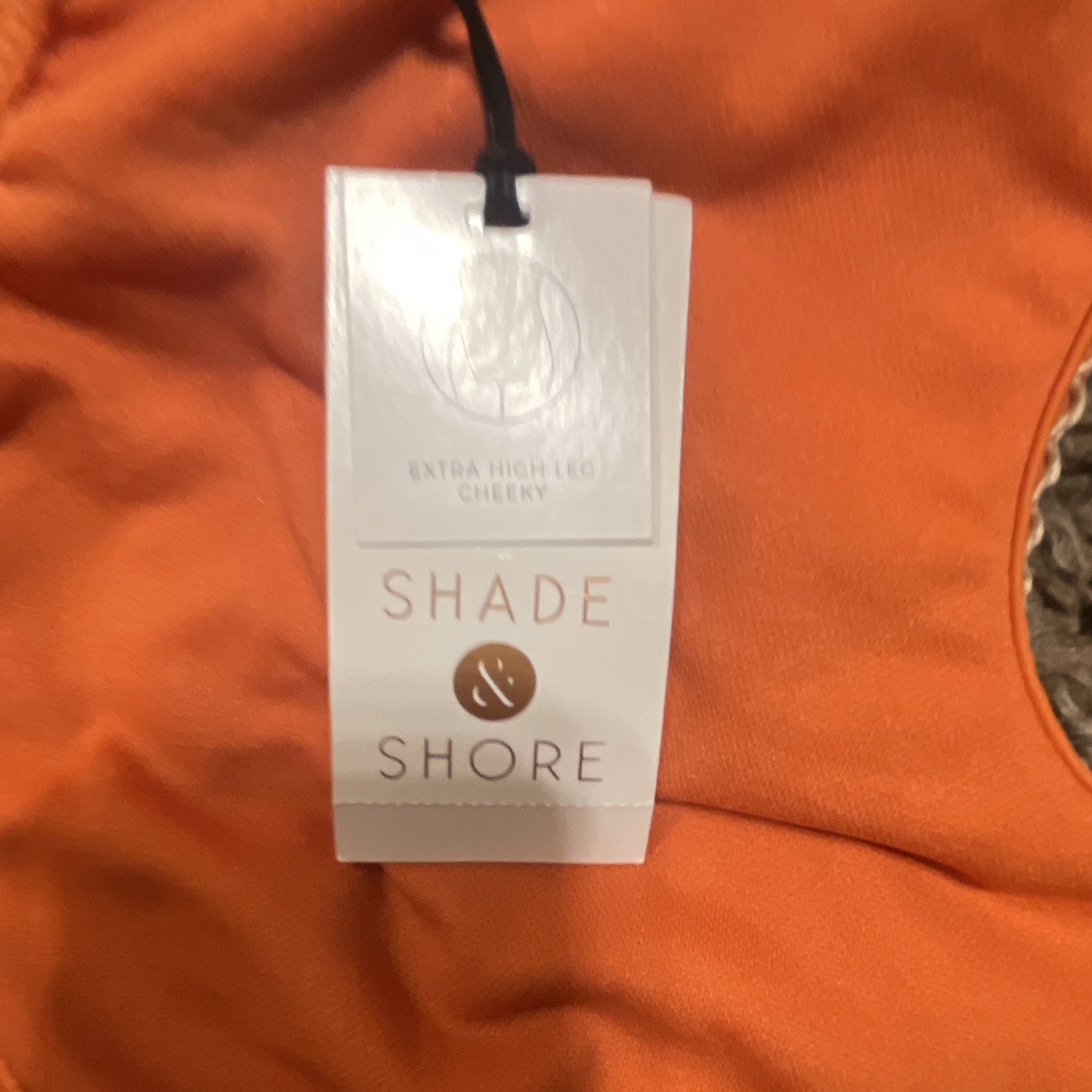 Shade & Shore Solid Orange Halter Tie One-Piece Swimsuit Women’s XL Regular