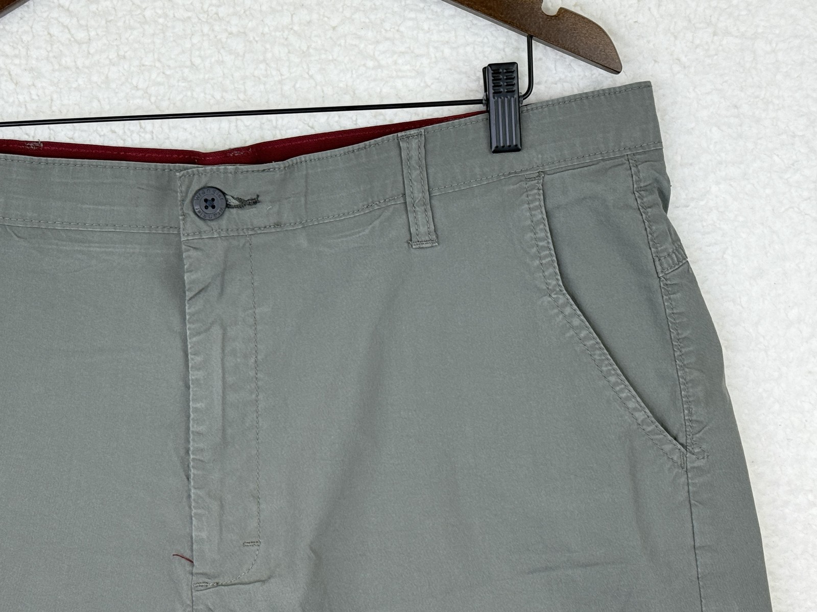 Wrangler Shorts Mens 40 Gray Chino Cotton Nylon Spandex Stretch Pockets Hike