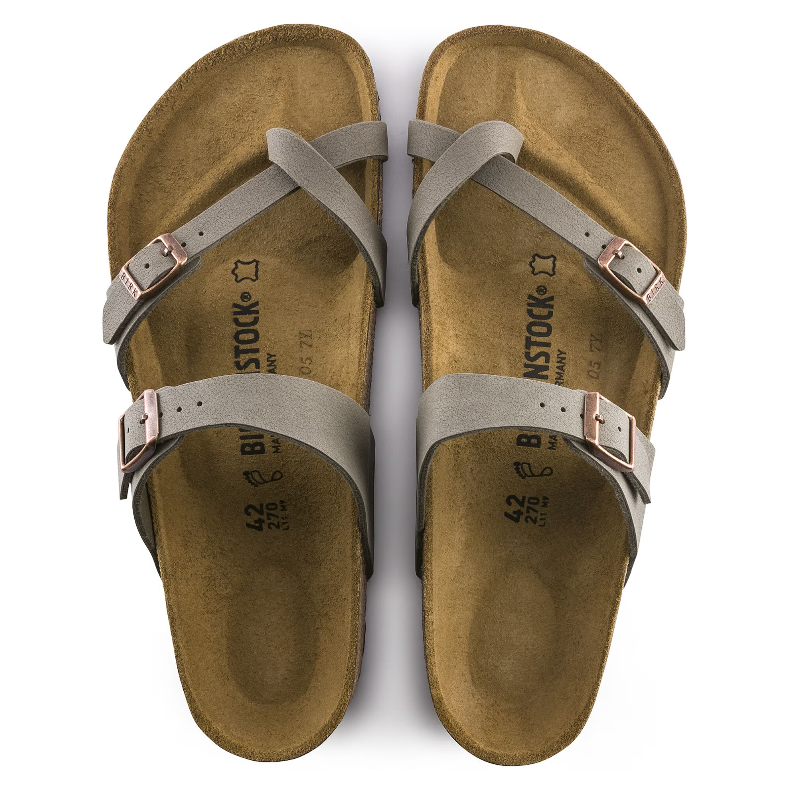 Birkenstock Mayari Birko-Flor Women’s Casual Sandals Stone Wide Fit Size 37-41