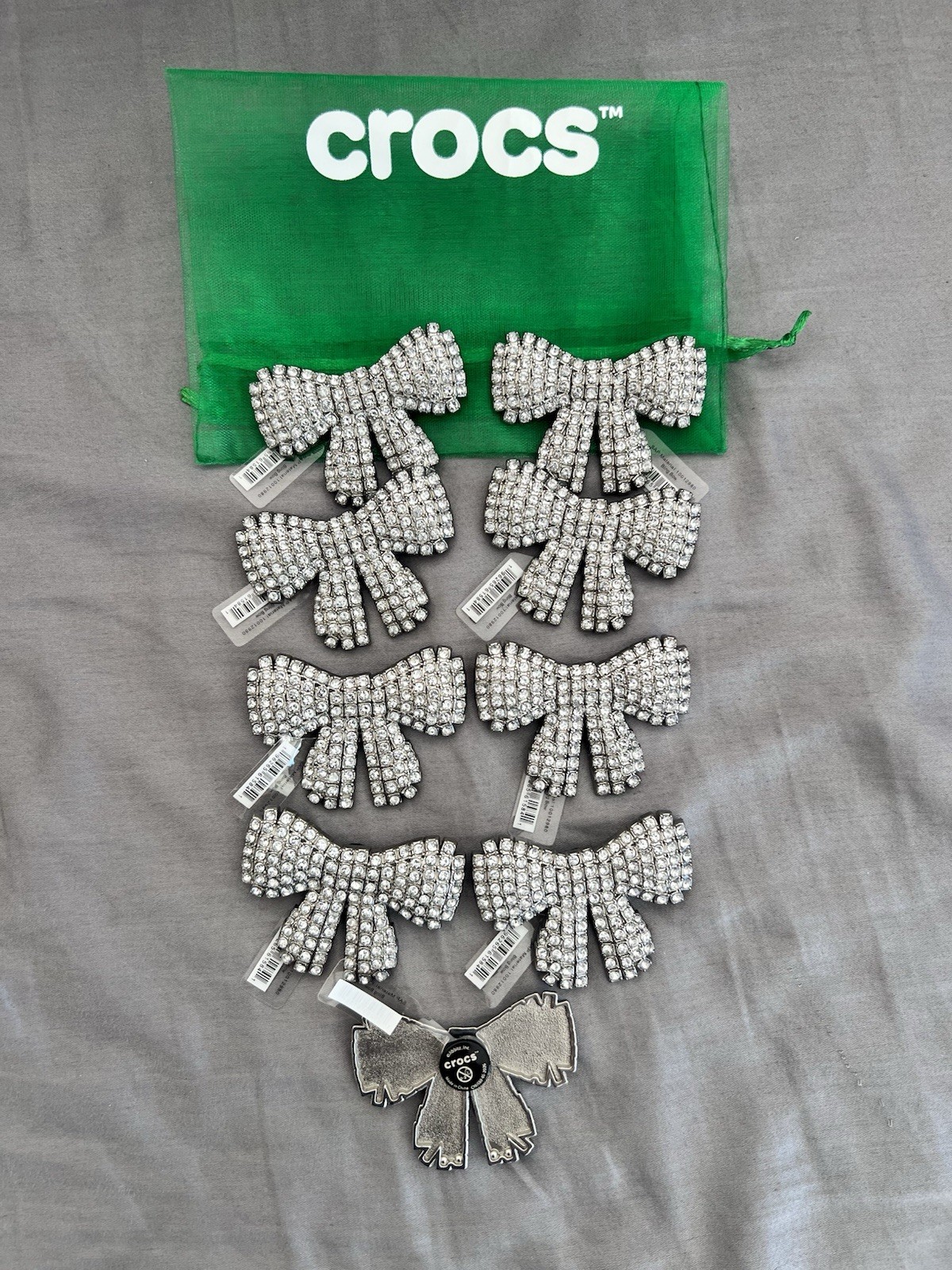 CROCS Bling Bow Jibbitz Charm Silver