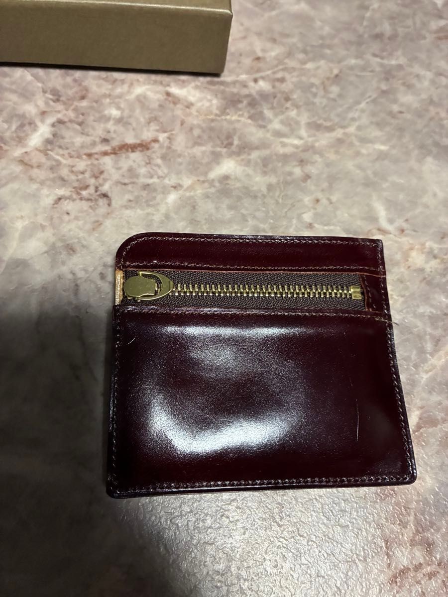 Burgundy Mini Wallet Coin Case with Money Clip 8.7×10.2×1.3cm Bill Pocket Fit