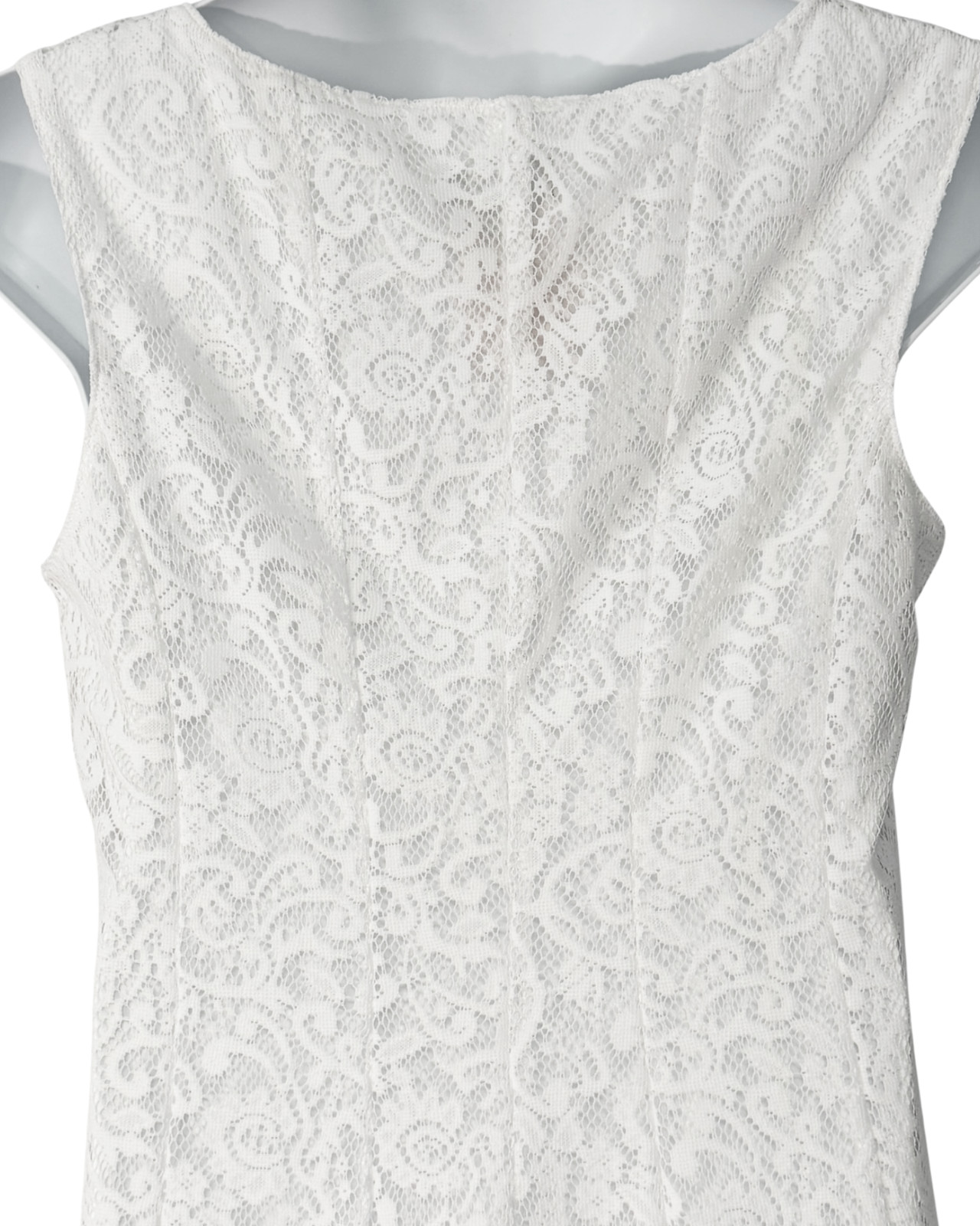 Connected Sz 16 Fit-and-Flare Dress Princess Cut White Crochet Lace Romantic