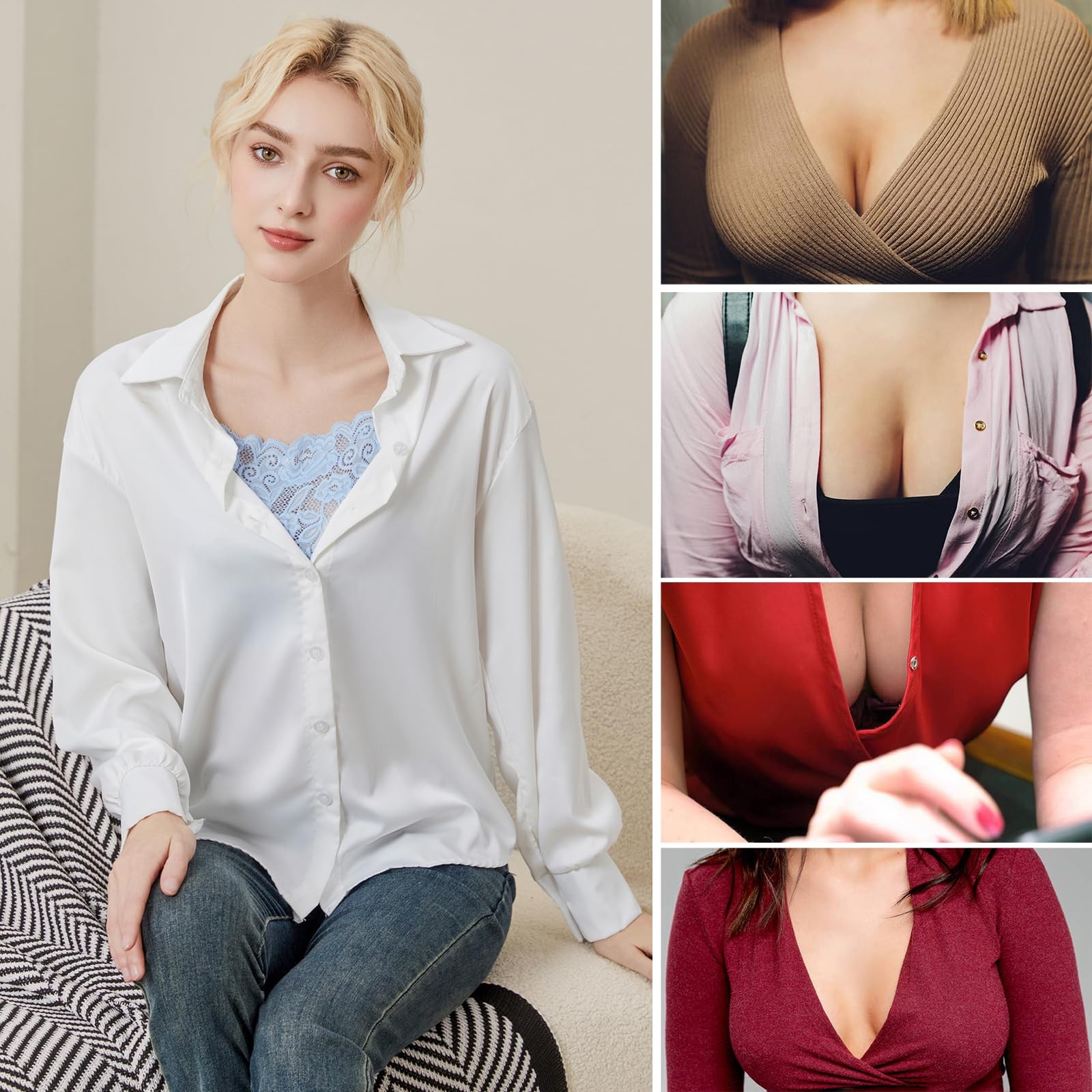 4Pcs Lady Lace Wearable Mock Camisole Bra Insert Overlay Modesty Panel Vest.