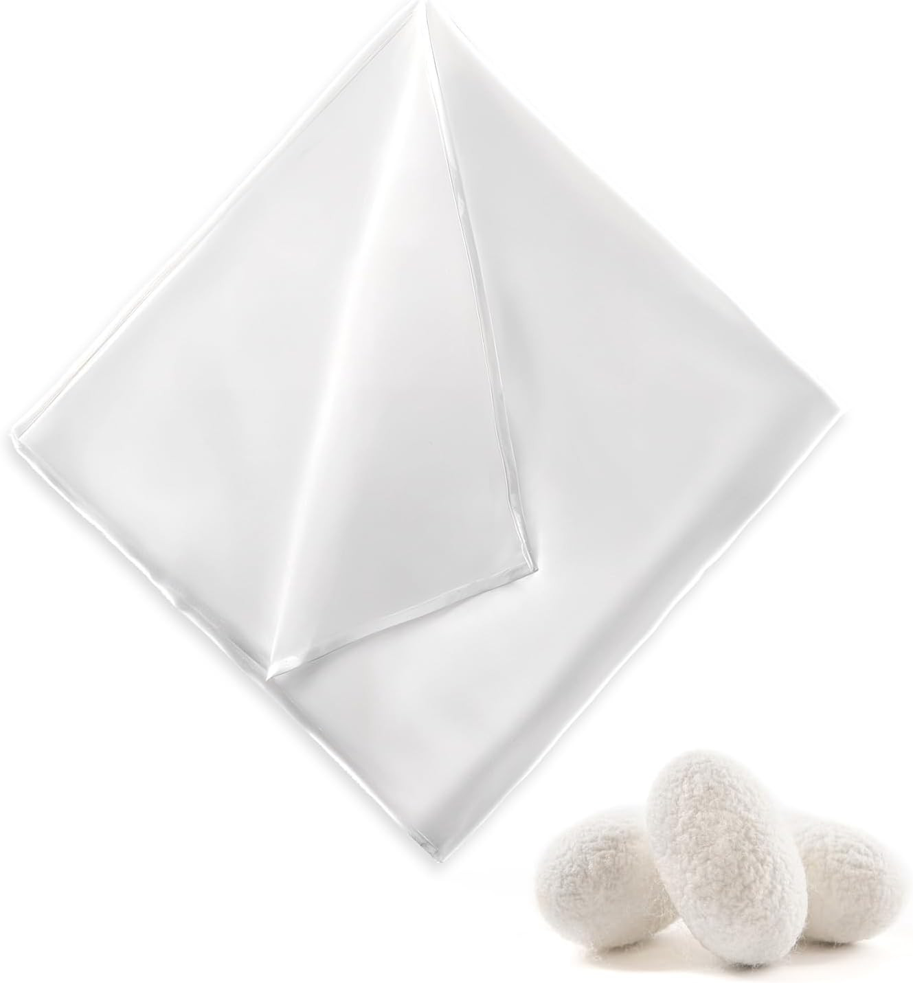 White Pocket Squares for Men, Soft 100% Pure Silk Pocket Square Solid Color