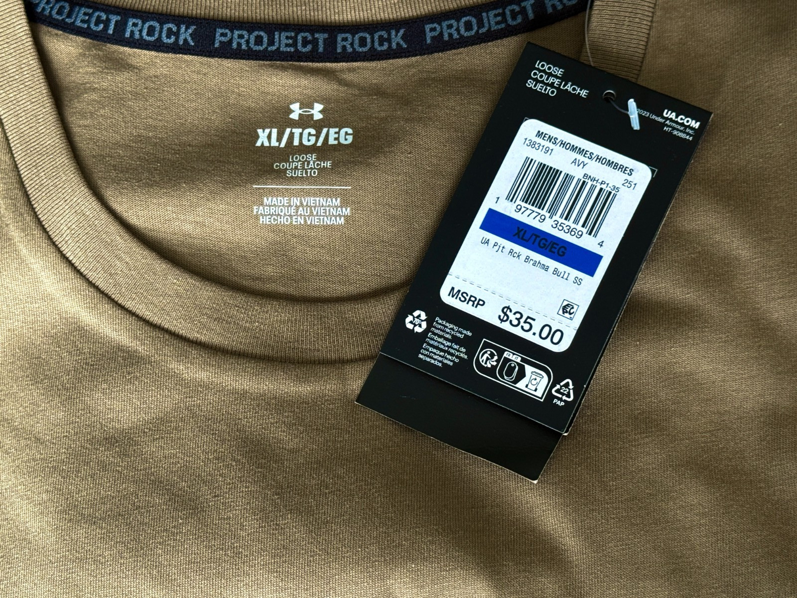 Under Armour Project Rock Brahma Bull Short Sleeve T-Shirt Men’s Sz M/L /XL /2XL