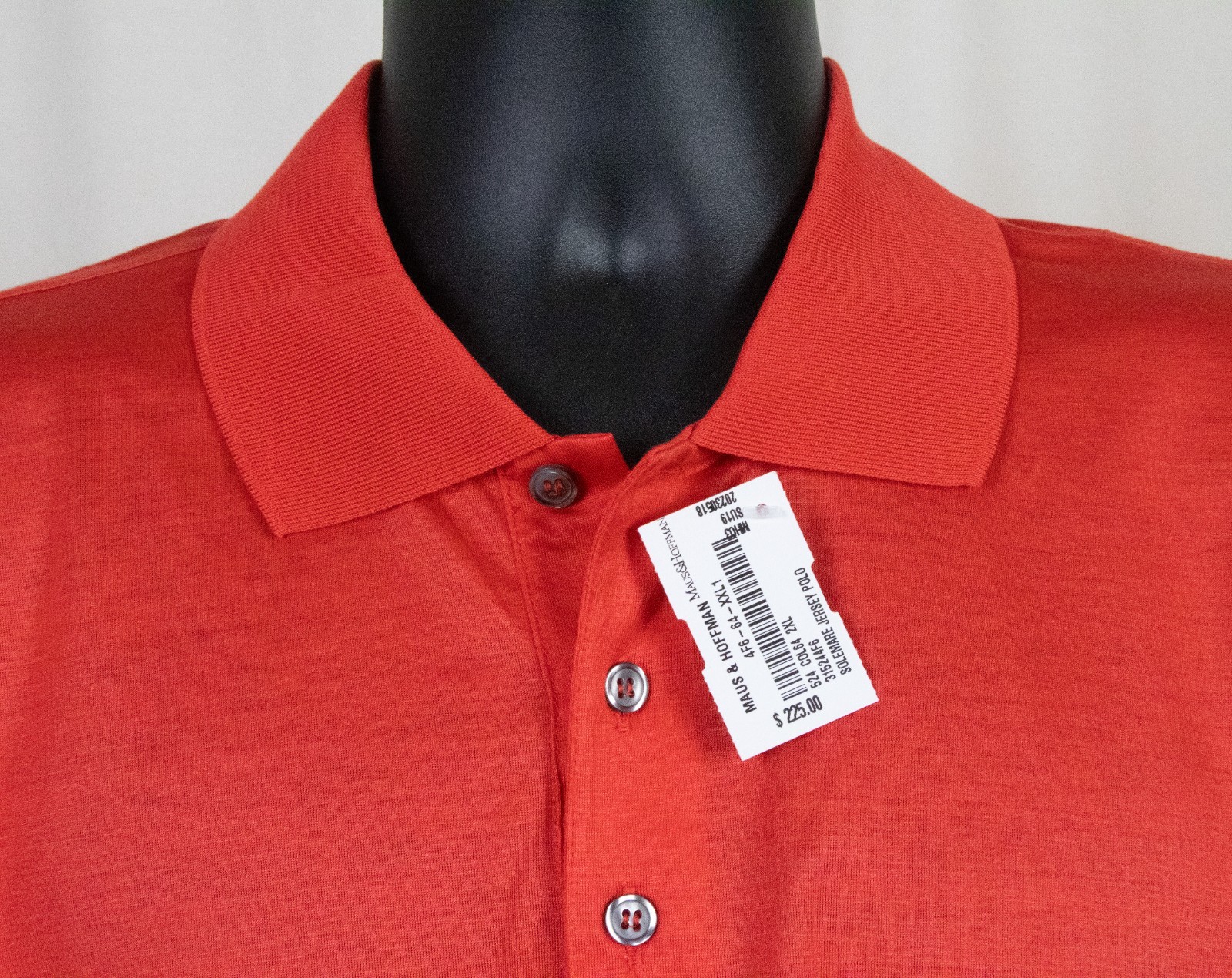 NWT $225 Solemare Maus & Hoffman Made in Italy Jersey Polo Shirt Vermillion XXL