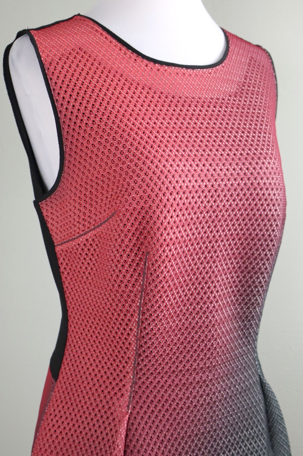 ELIE TAHARI $328 Mesh Ombre Ponte Back Pleated Sleeveless A-Line Dress Size 6