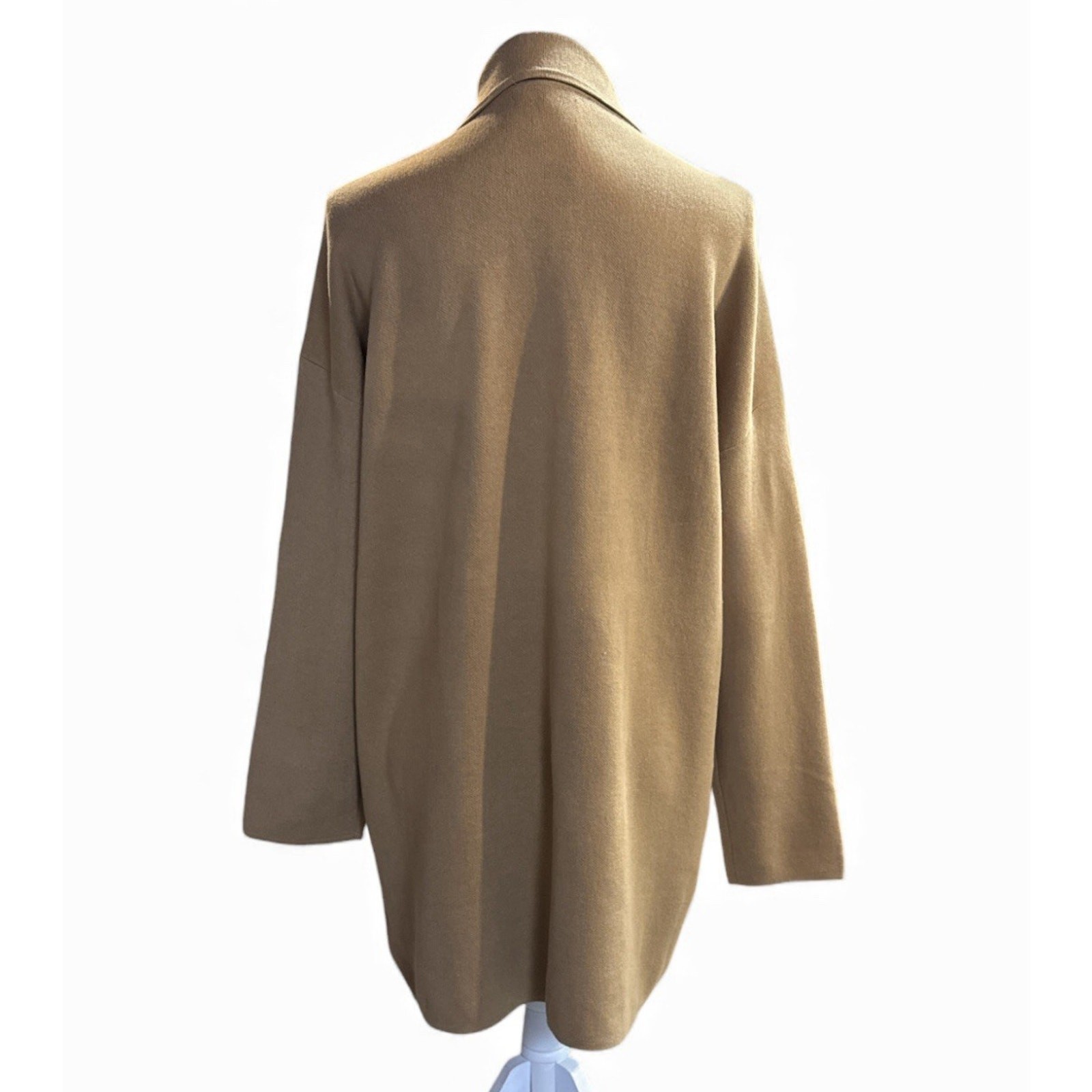 NEW Loft Pocket Cardigan Open Front Sweater Coatigan Camel Beige Womens XL
