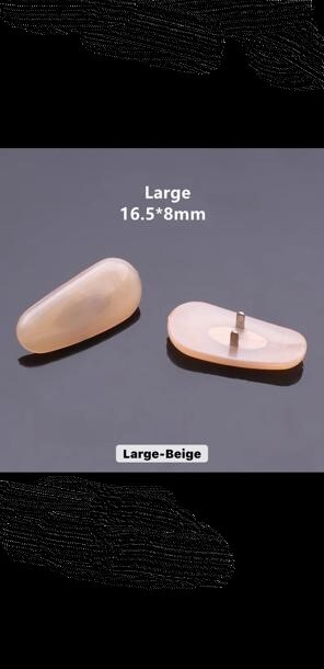 2pc Semi Soft Vinyl Crimp On Nose Pads 16mm Fit Ray Ban Ferrari Sunglasses