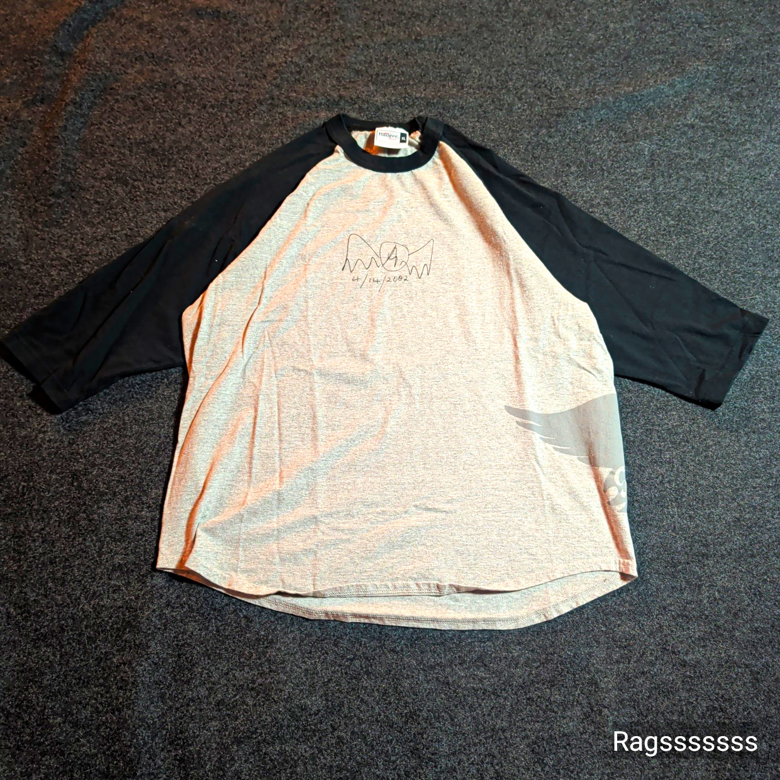 Vintage Aerosmith MTV Icon 2002 Raglan Shirt Mens XL Black Grey 3/4 Sleeve Tour