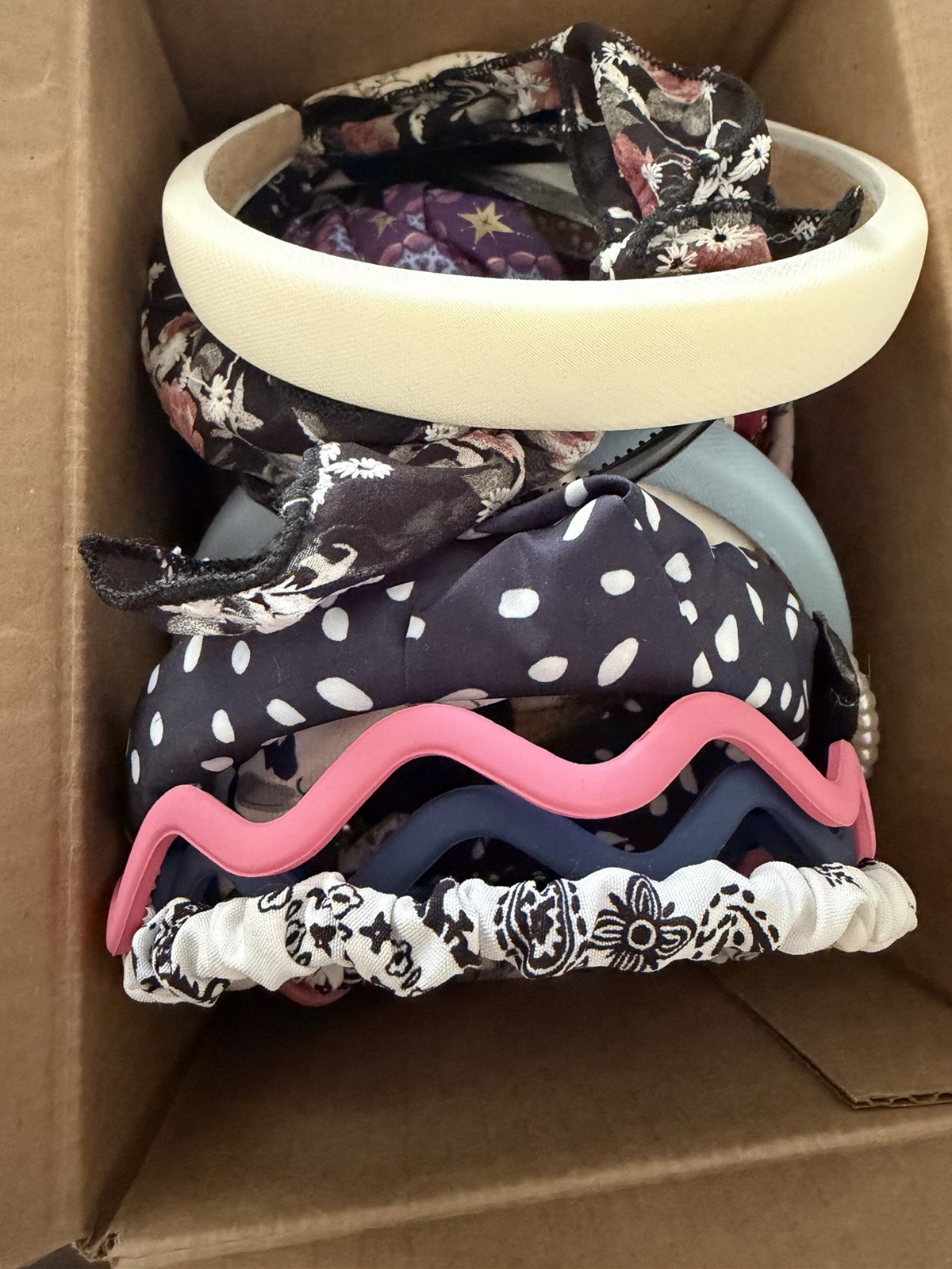 25 Multicolor m Headbands, Fabric & Plastic, Pearls Knot, Floral