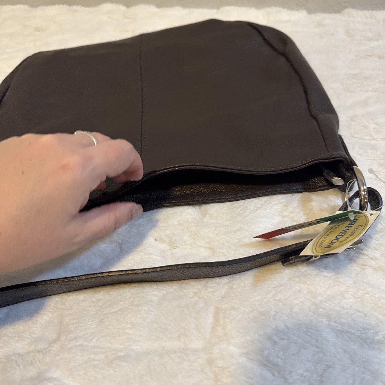 Pelletteria Prevedoni pebble Brown Leather Inner Pocket Shoulder Bag boho