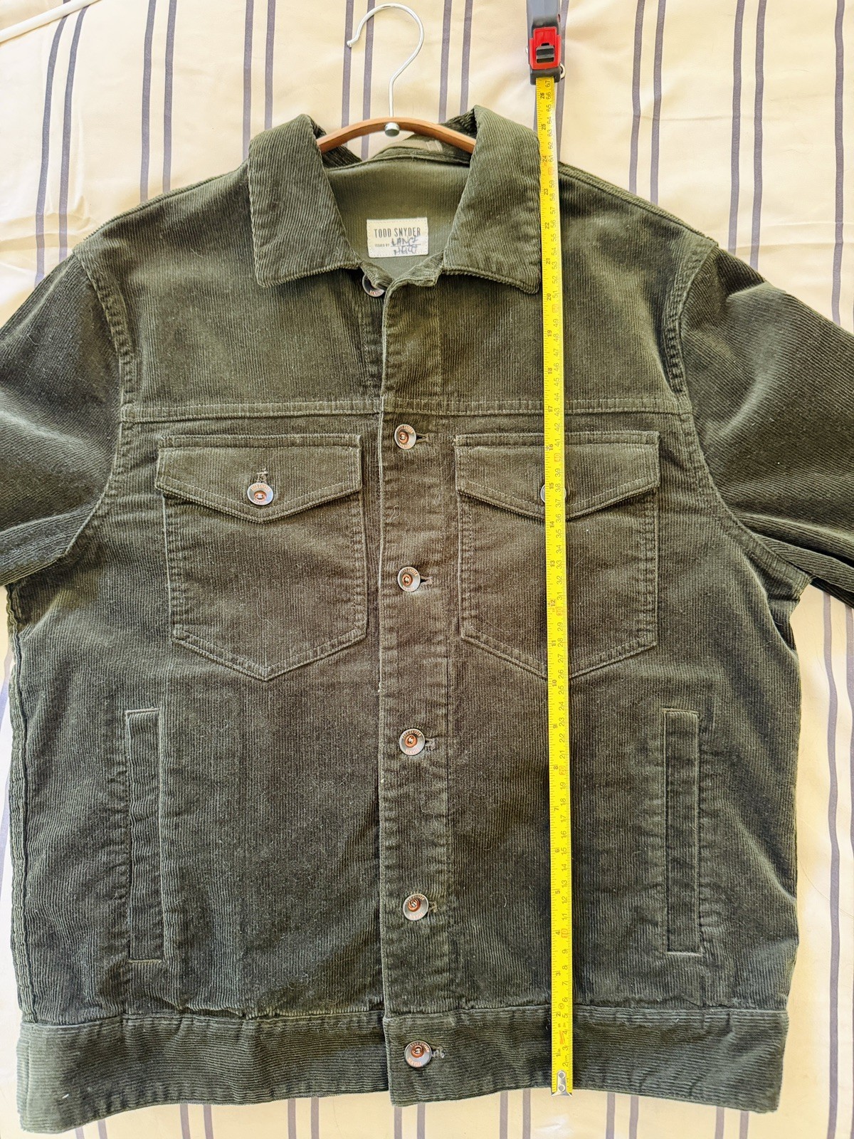Todd Snyder Italian Corduroy Dylan Jacket Olive Green Men’s Size Small