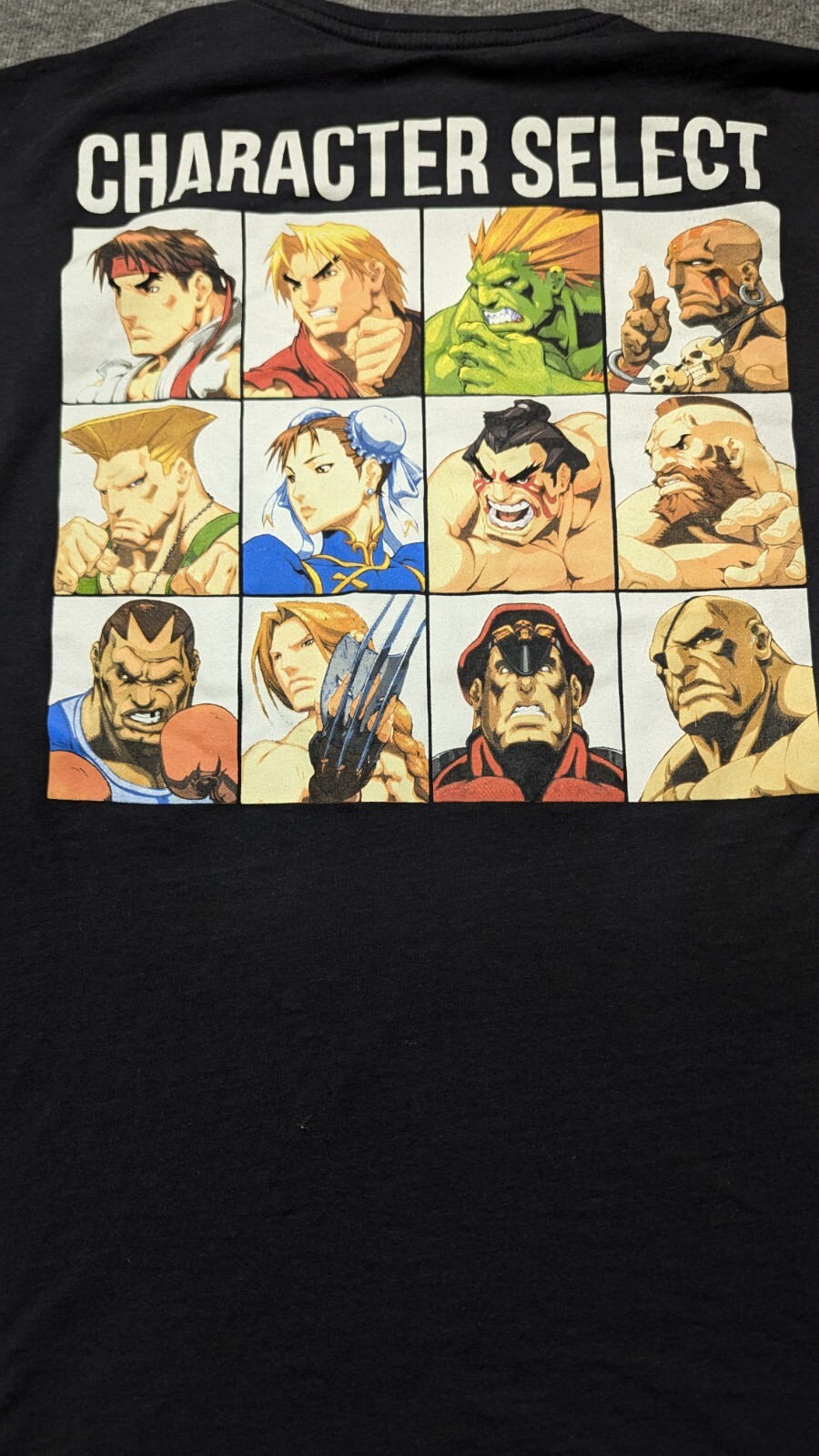 Street Fighter Shirt Mens Extra Large Black Capcom Character Select Graphic