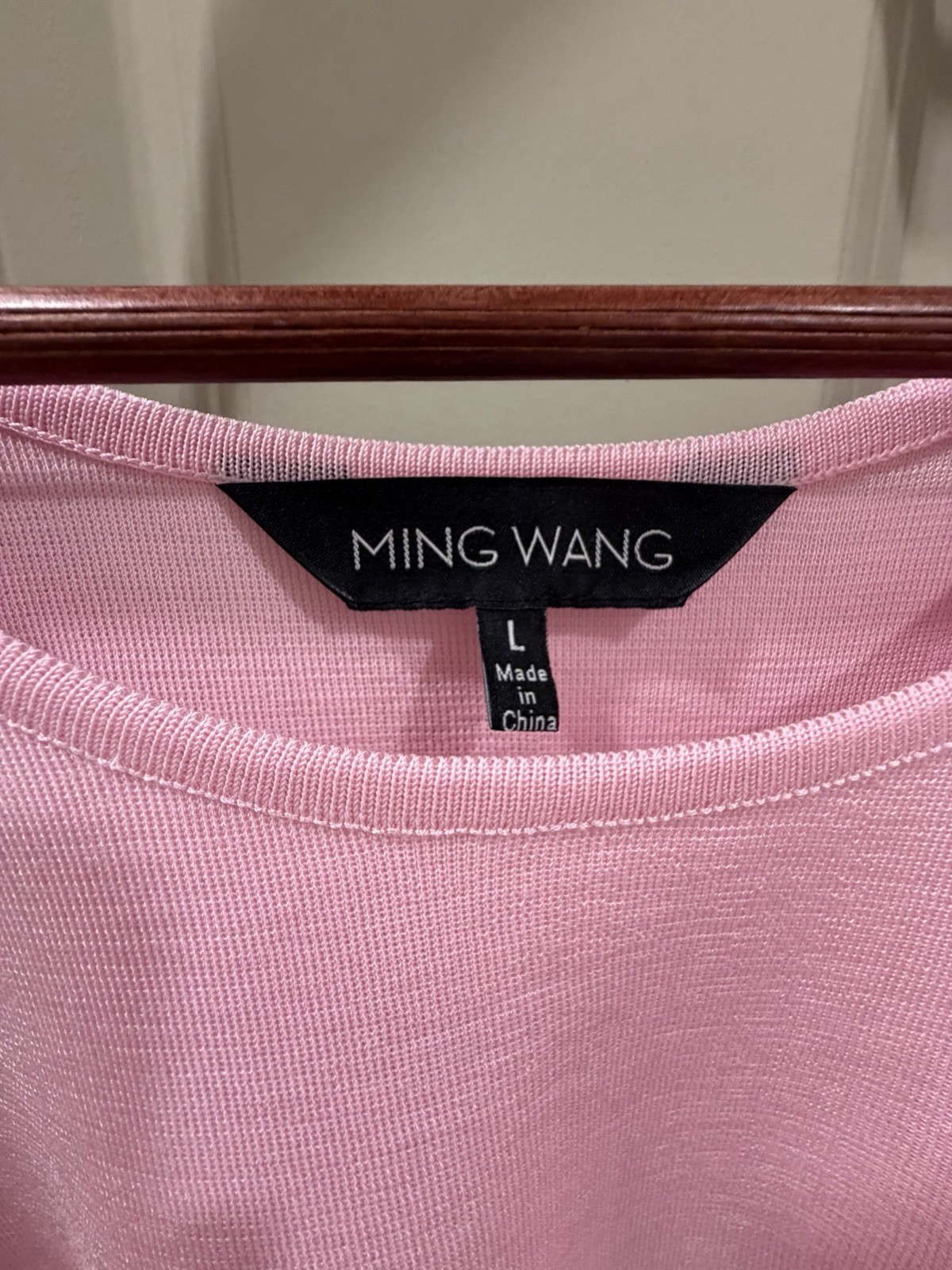 Ming Wang Designer Sophisticated Pink Luxury Knit Shell Top Sz L Career