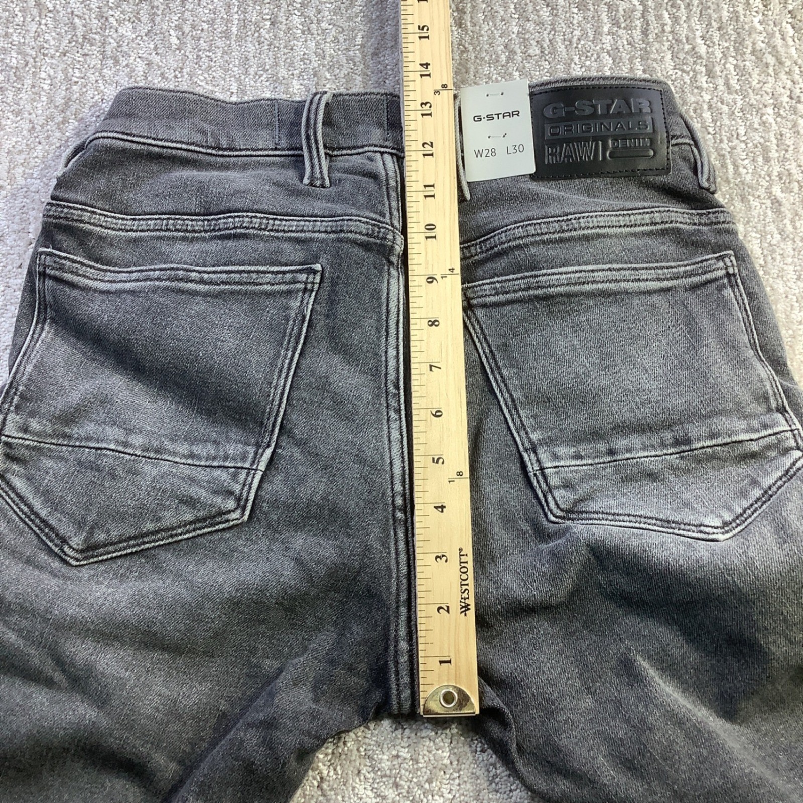 G-Star RAW Airblaze 3D Skinny Jeans 28 x 30 Faded Odyssey Grey Destroyed NWT