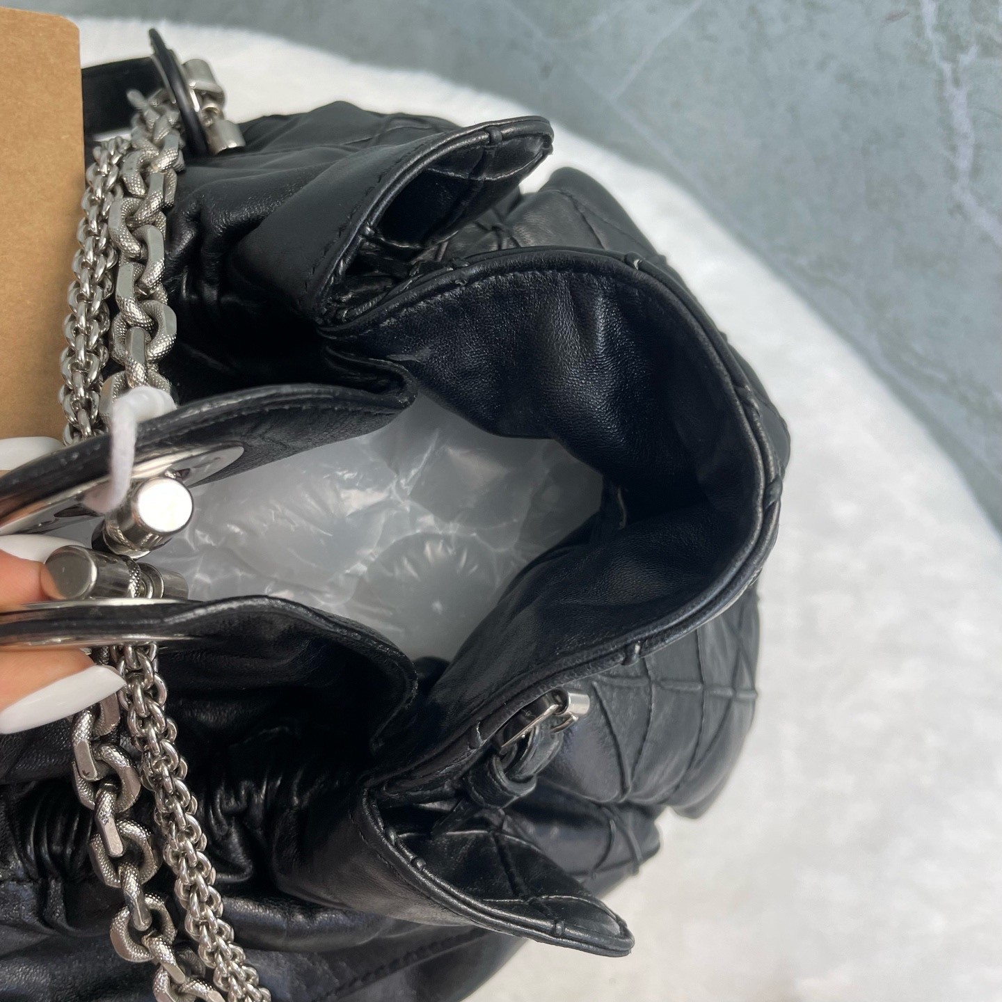 Dior Pre-Owned Authentic Shoulder Bag 40*16*25 Silver Free Tracked Shipping