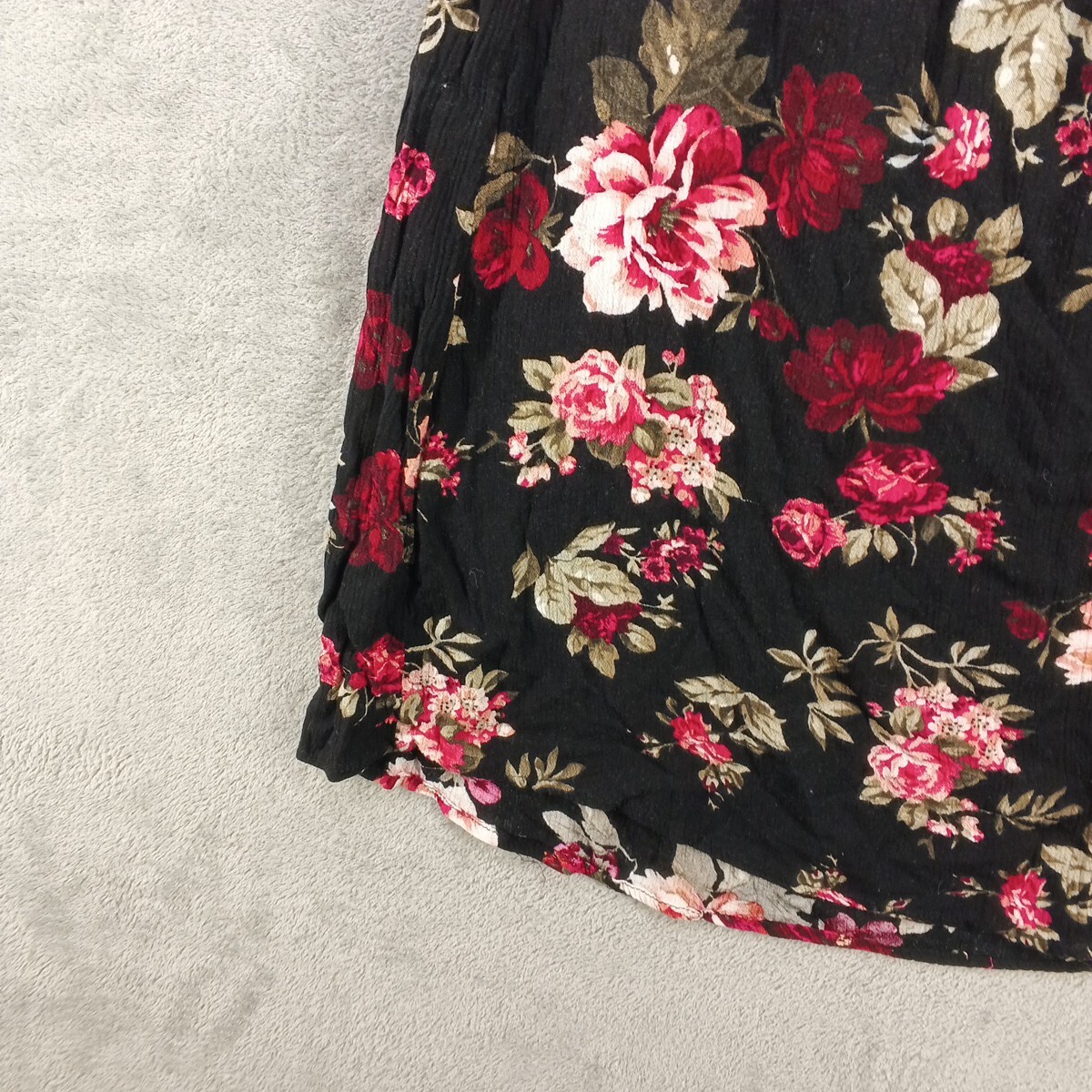 AMBIANCE Floral LARGE(12-14) Off the shoulder Woven Casual 100% Rayon