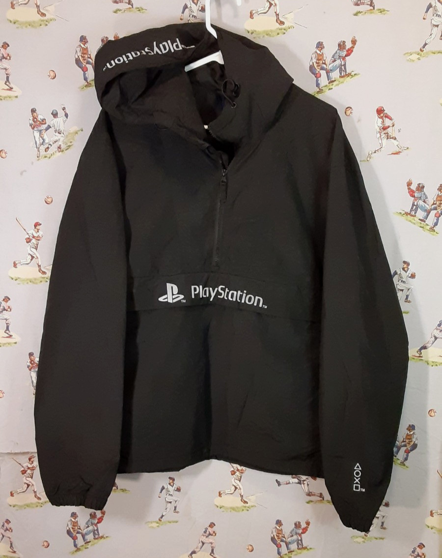 🎮 Sony PlayStation H&M Divided Men’s Size Large Black Pullover Windbreaker