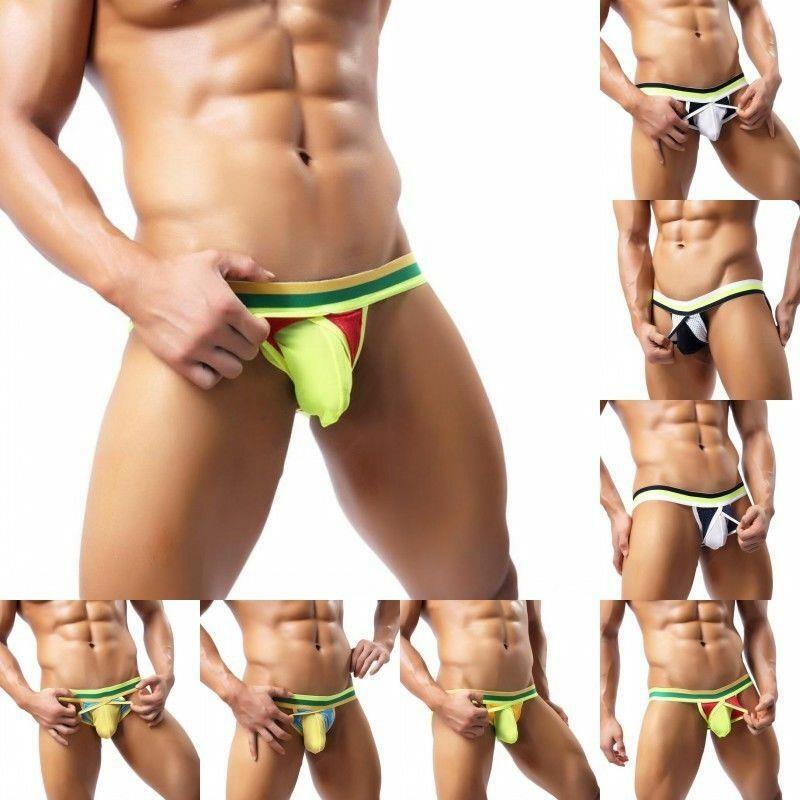 Men’s Sexy Open Jockstrap with Breathable Mesh Front Jock Strap Brief Underwear