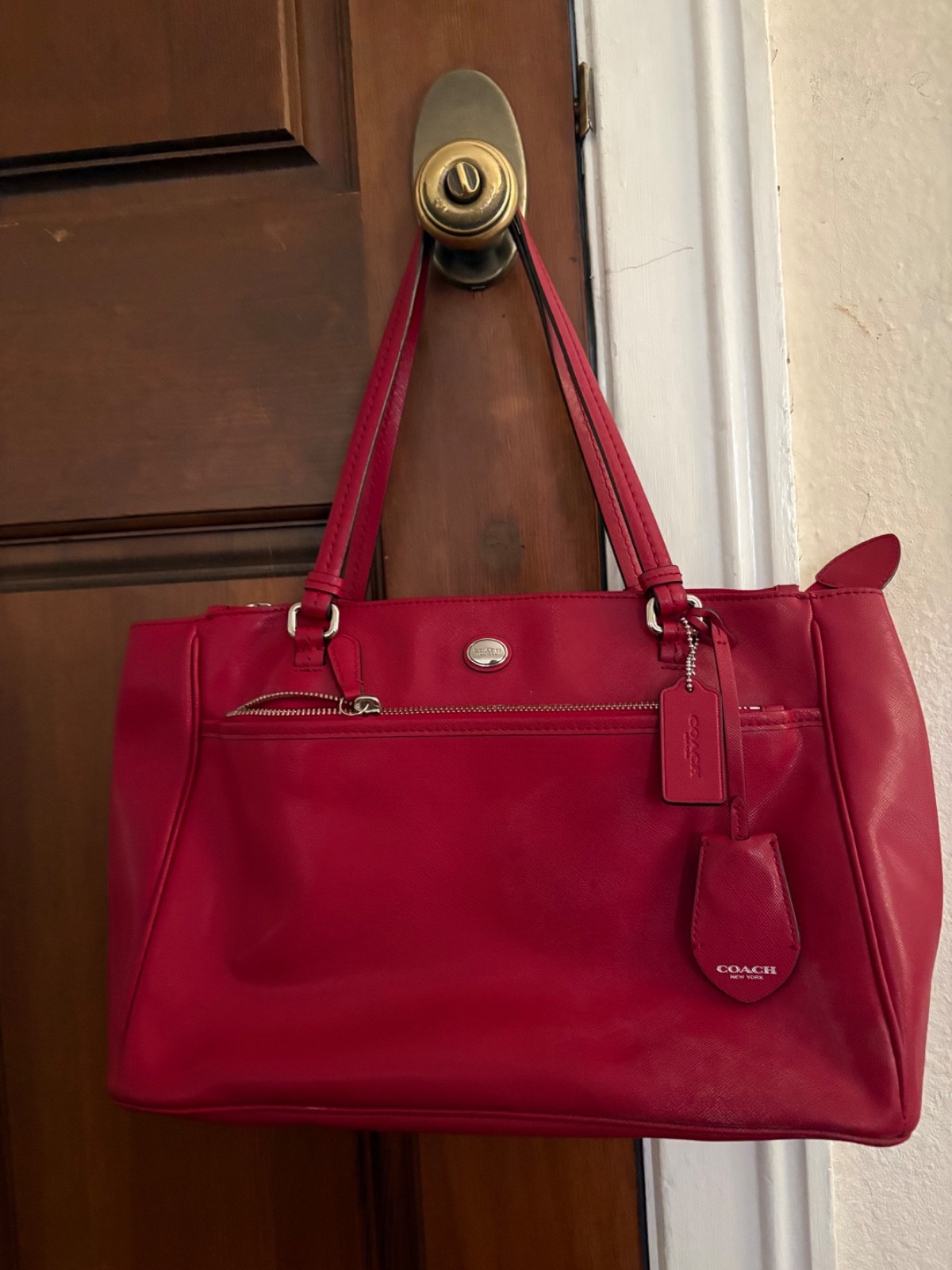 Vintage Coach Peyton Leather Jordan Double zip carryall bag