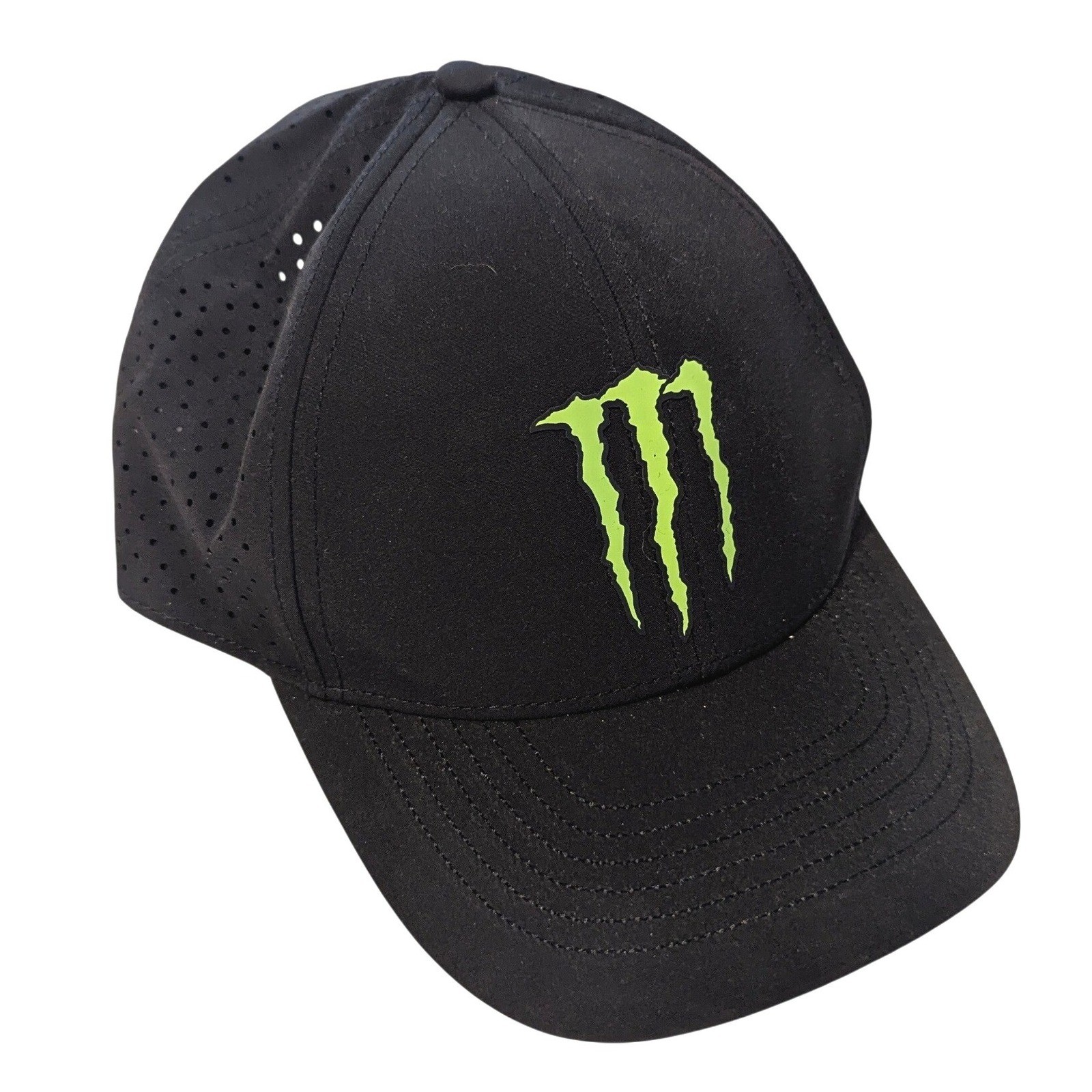 Monster Energy Snapback Hat Black Green Claw Logo Perforated Breathable Cap OSFM
