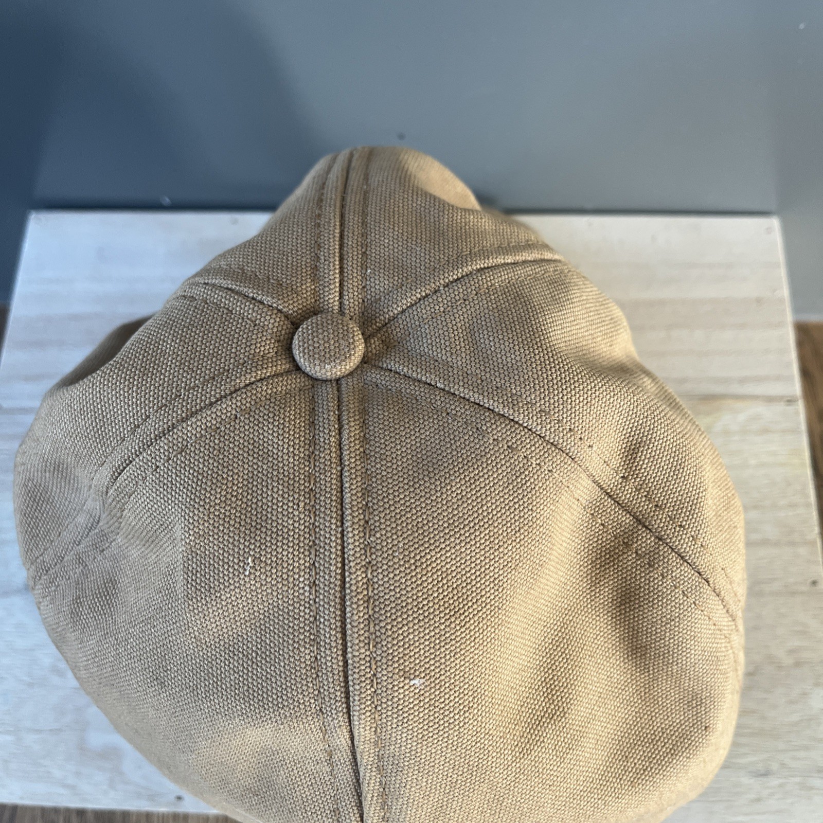 Vintage Duck Canvas Winter Ear Flap Hunting Hat Cap Brown Quilted Lined USA L