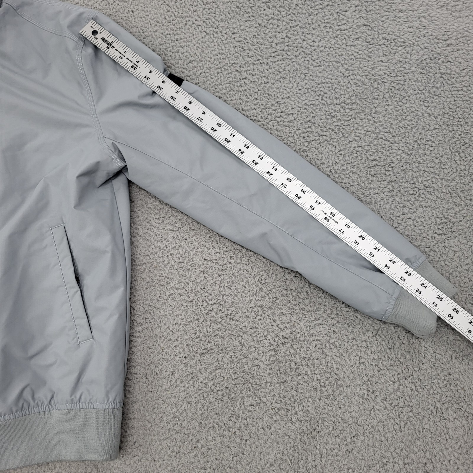 Ben Sherman Jacket Mens Large Gray Bomber Zip Snap Pockets