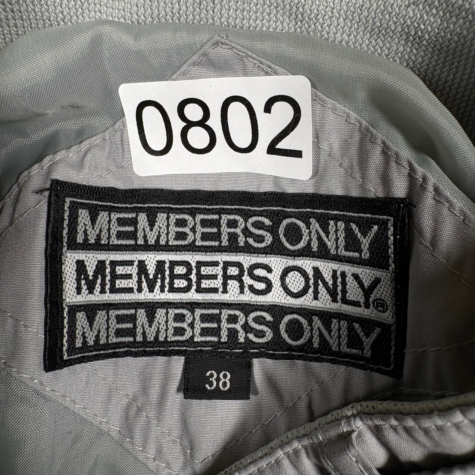 Vintage 90s Members Only Bomber Jacket Mens 38 Gray Iconic Racer Outdoor Winter