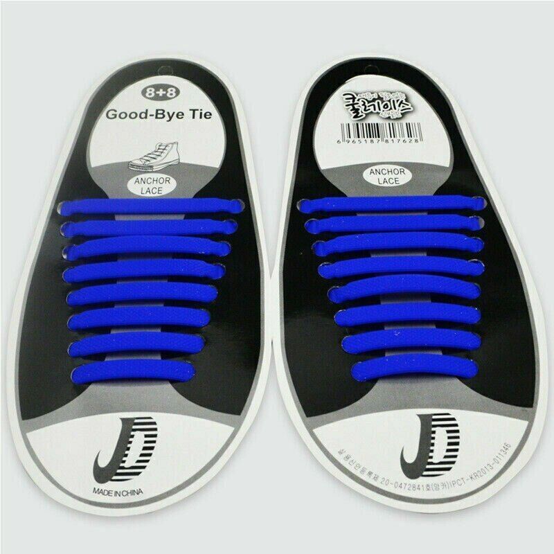 16Pcs Easy No Tie Shoelaces Elastic Silicone Flat Lazy Shoe Lace Strings Adult