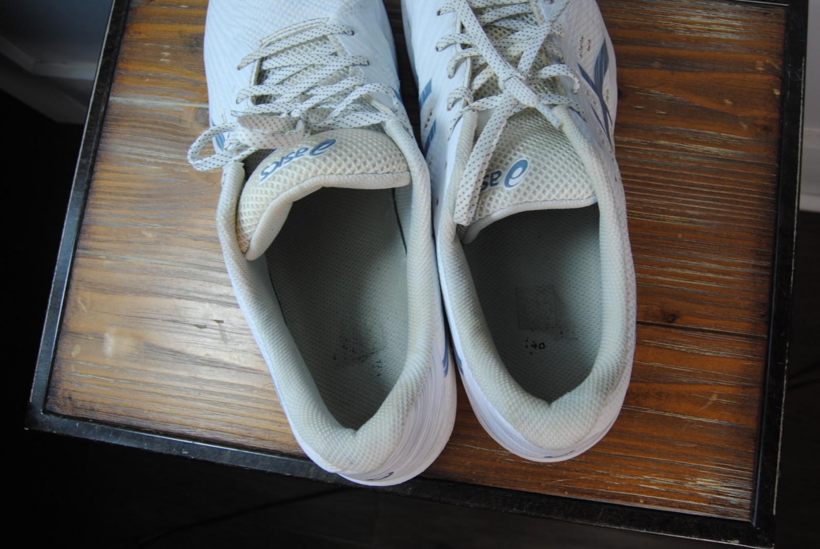 Asics Gel Game 9 White Steel Blue Men’s size 13. Tennis/pickleball Shoes