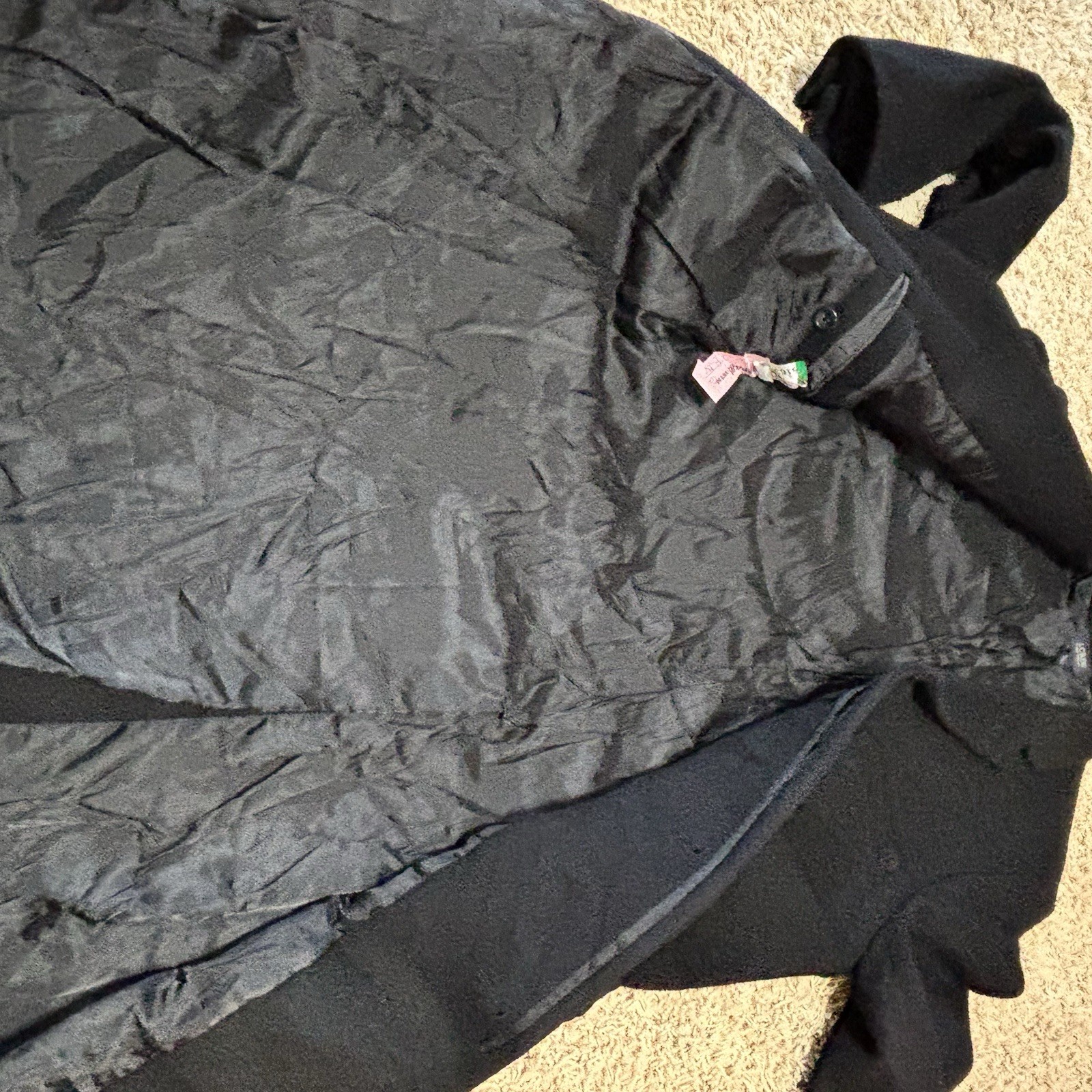 J Crew Coat Mens Small Black Wool Cashmere Mayfair Topcoat Slim Fit Overcoat