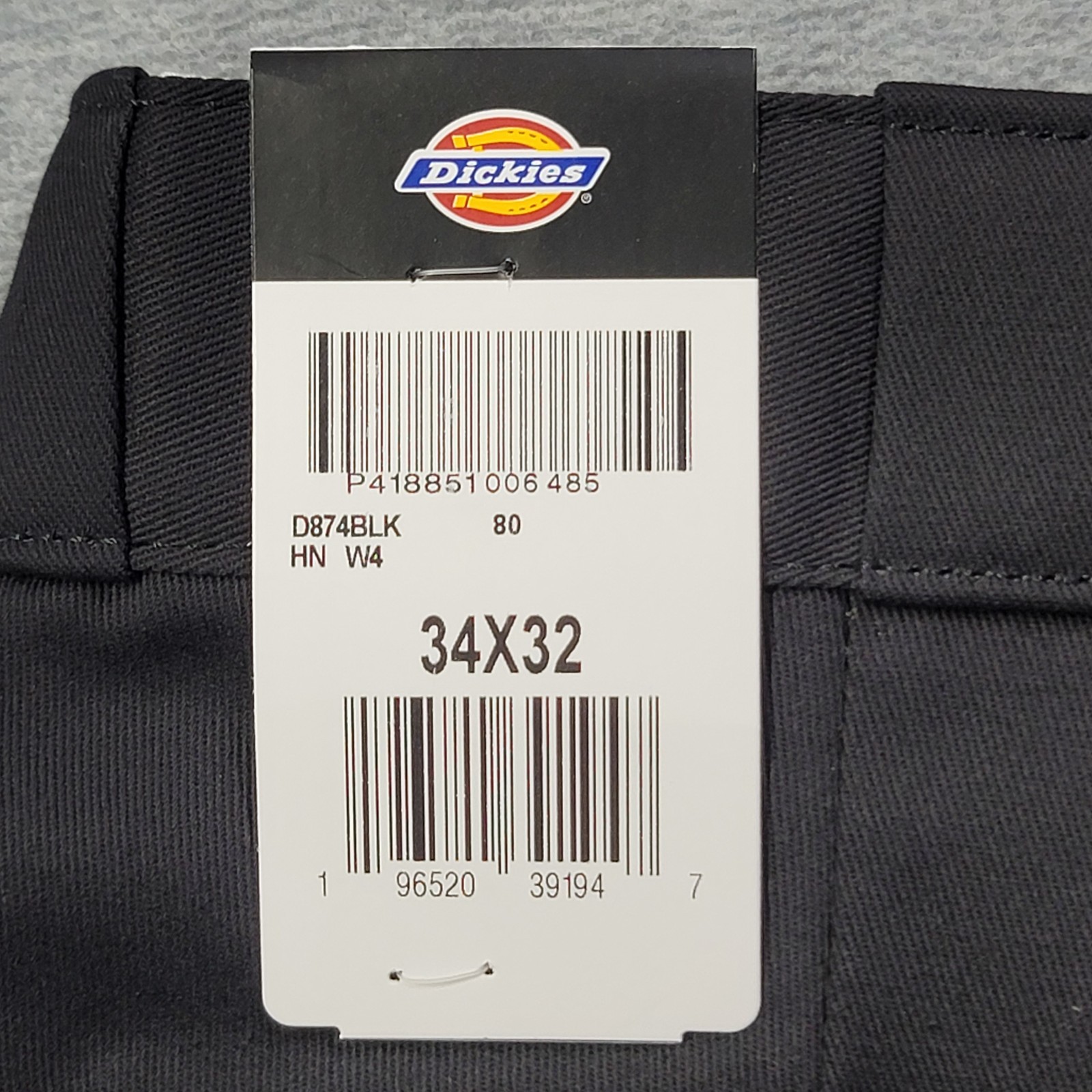 Dickies Pants Mens 34×32 Black 874 Original Fit Work Pant Straight Leg Logo NWT