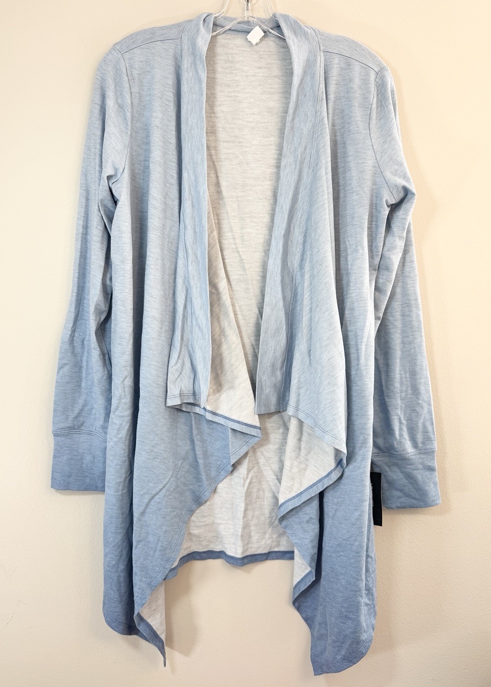 Ideology Women’s Large Blue Dip Dye Open Cardigan Over Shirt Long Sleeve NWT