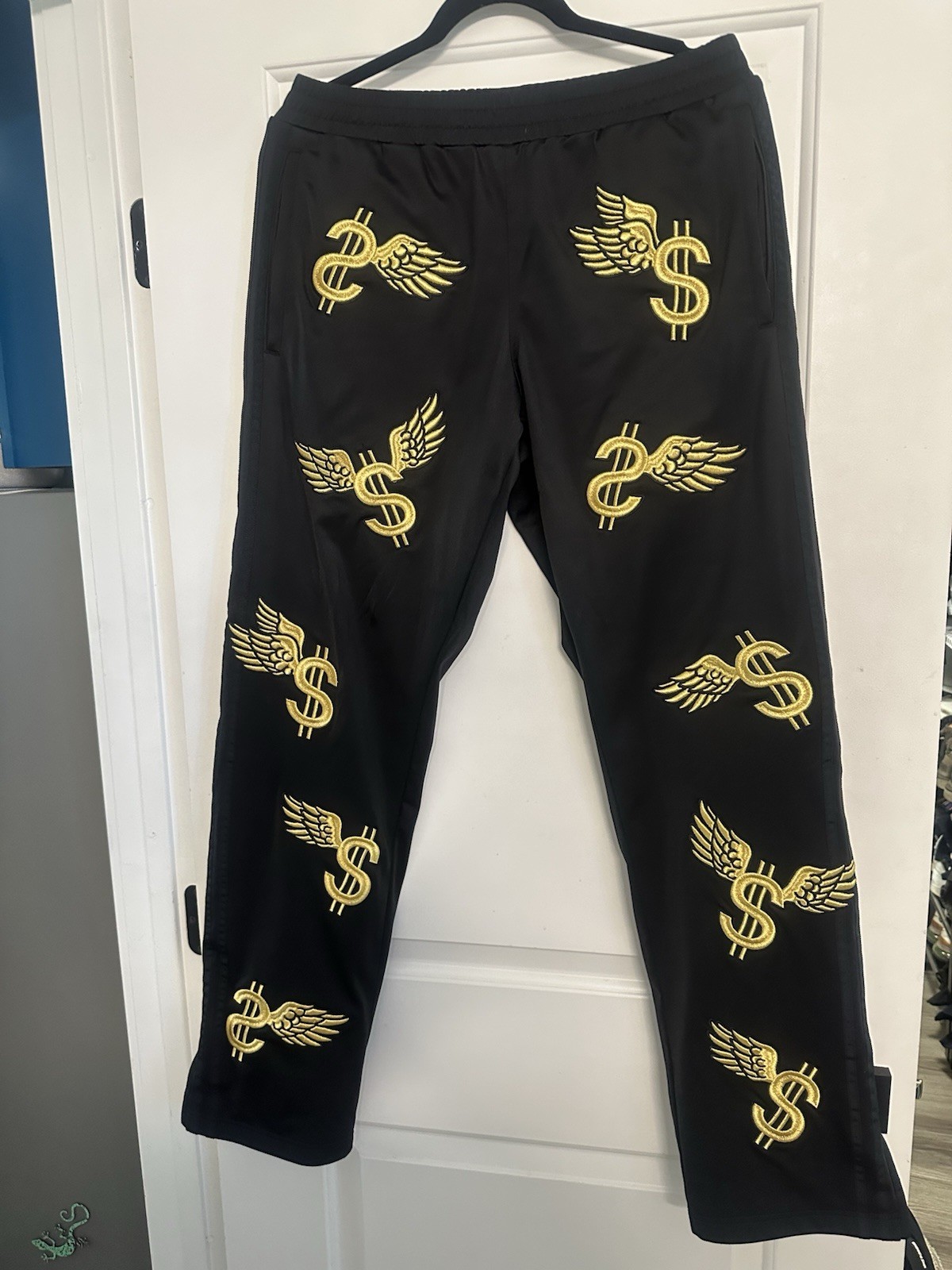 Jeremy Scott x Adidas Men’s Black/Gold $ Logo Sweatpants Pants Size M