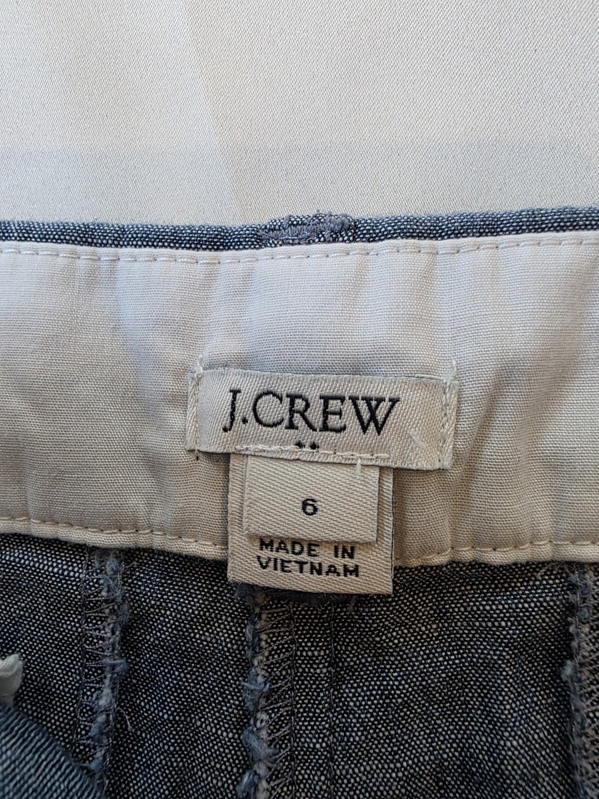 J.CREW Women’s Blue Chambray Chino Shorts Size 6 100% Cotton Pockets Lightweight