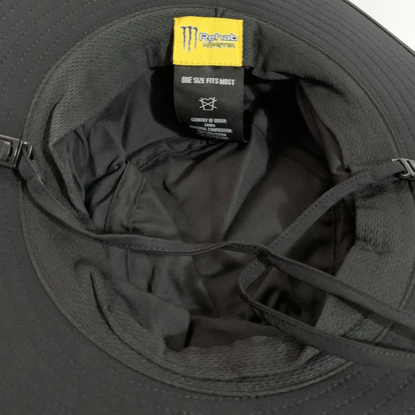 Monster Energy Drink Boonie Sun Hat Rehab Adjustable Drawstring Wide Brim OSFM