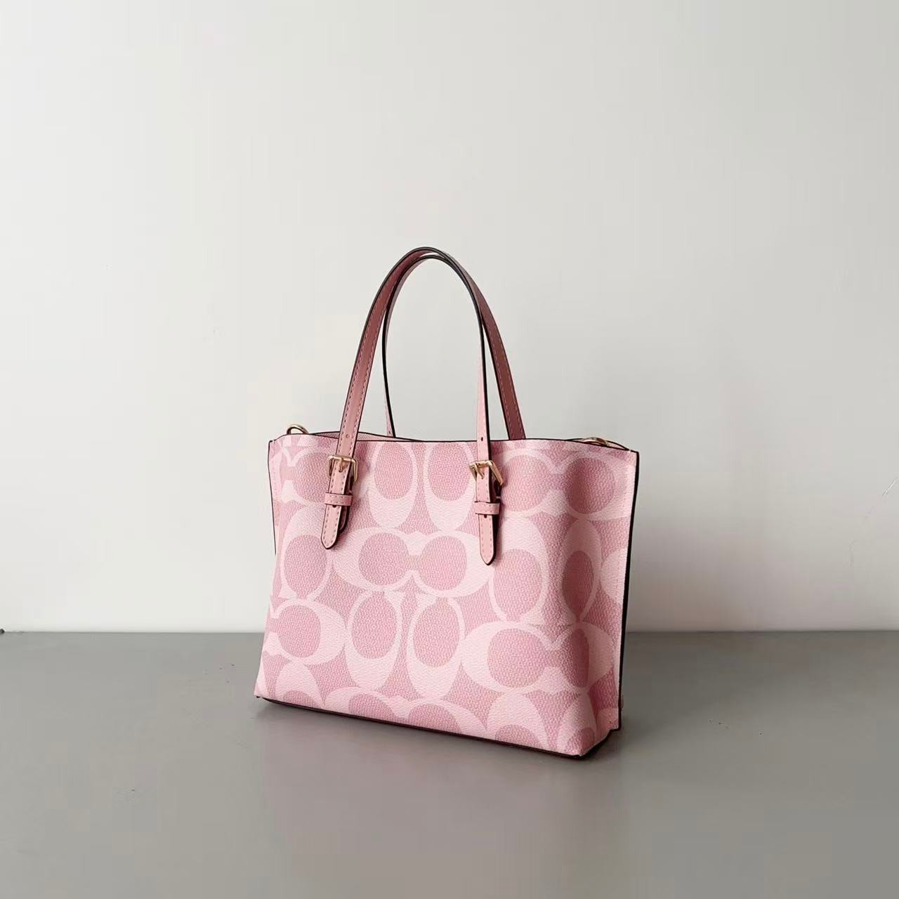 COACH CAL50 Molly Tote Bag 25 Signature Canvas Powder Pink Crossbody new Outlet