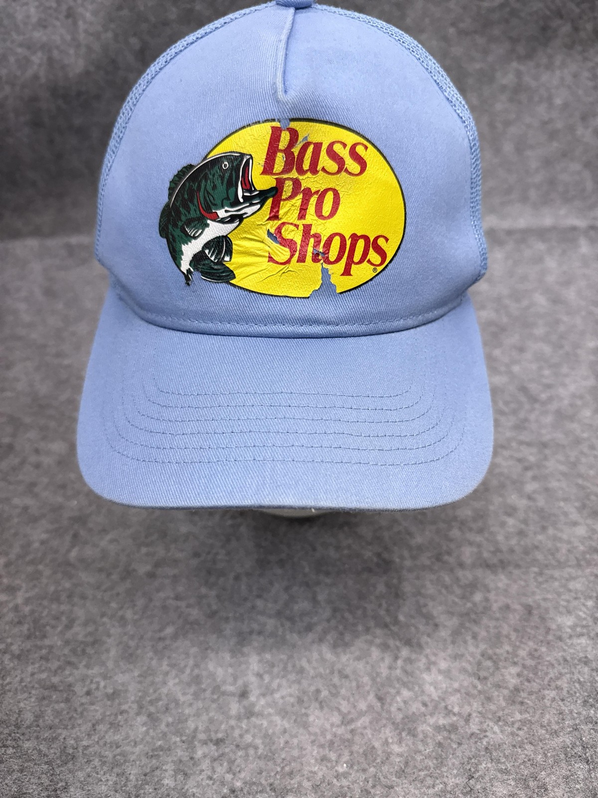 Bass Pro Shops Hat Cap Snap Back Mens One Size Blue Mesh Trucker Gone Fishing