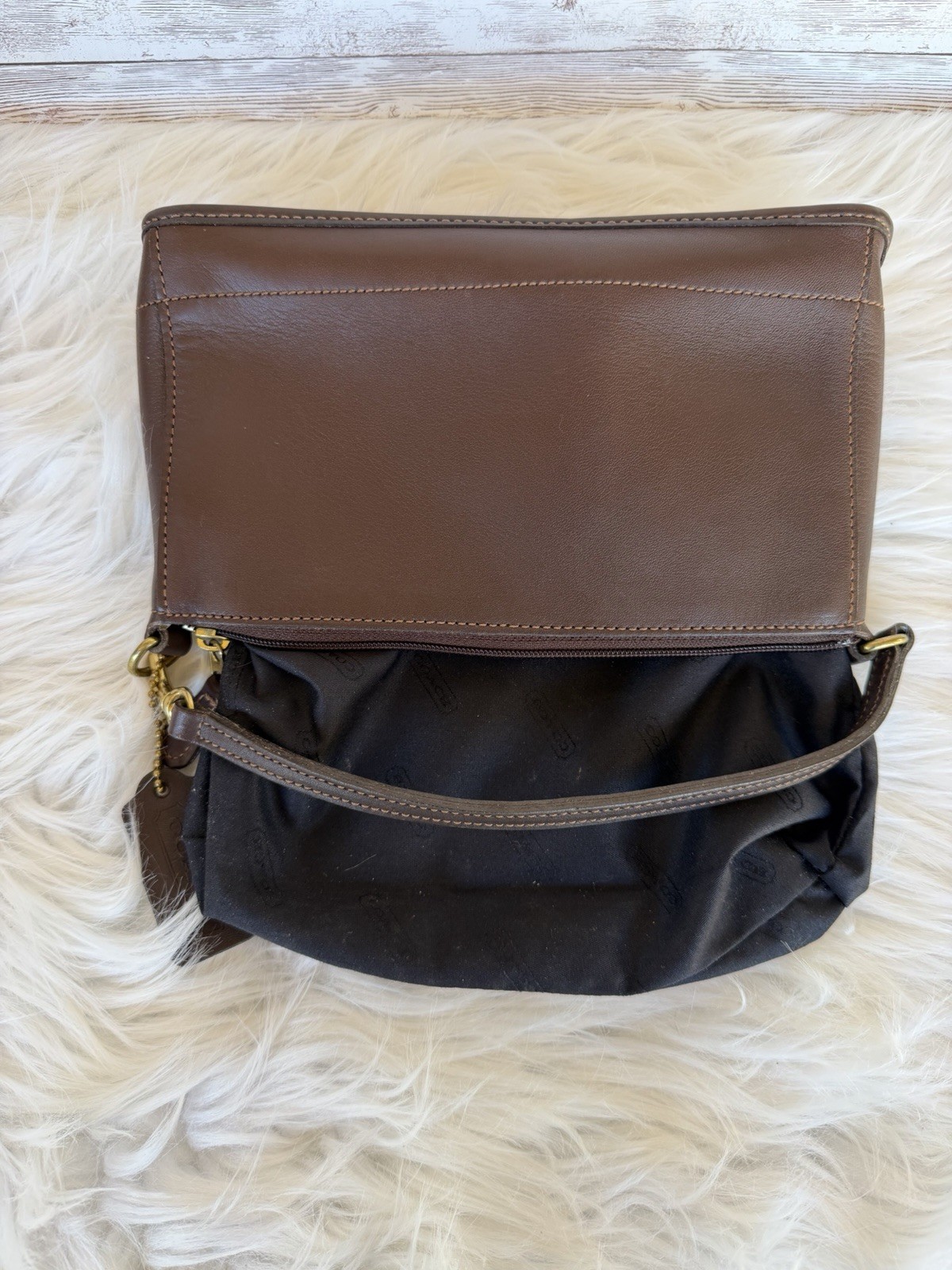 Vintage Coach Bleecker Demi Zip 9311 Brown Leather Shoulder Bag USA Y2K