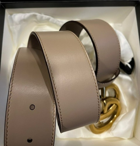 Gucci GG Buckle Women’s Dusty Pink Marmont Leather Belt size 80 cm Fits 26-28 W