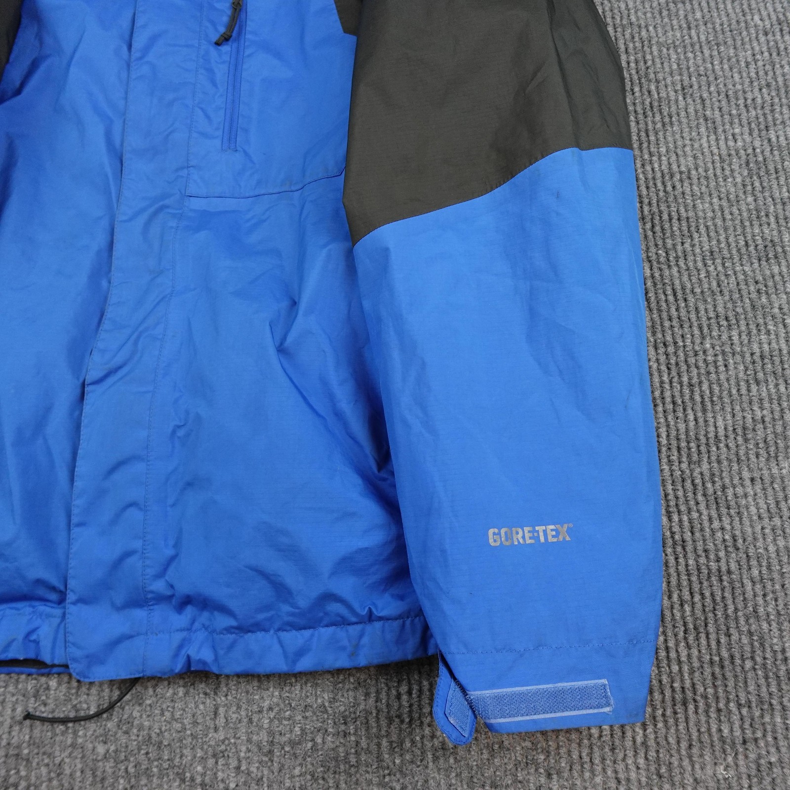 The North Face Goretex Jacket Mens Large Blue Hooded Ski Snow Shell Waterproof