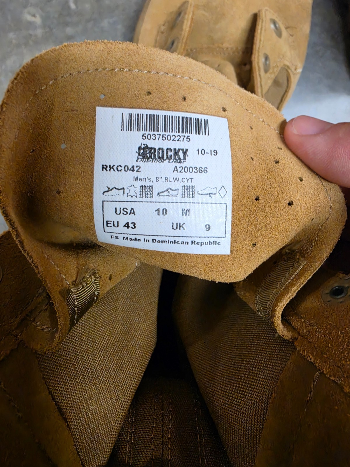 Rocky C4T boots – Size 10 – Coyote Brown- Brand New – No laces – lightweight