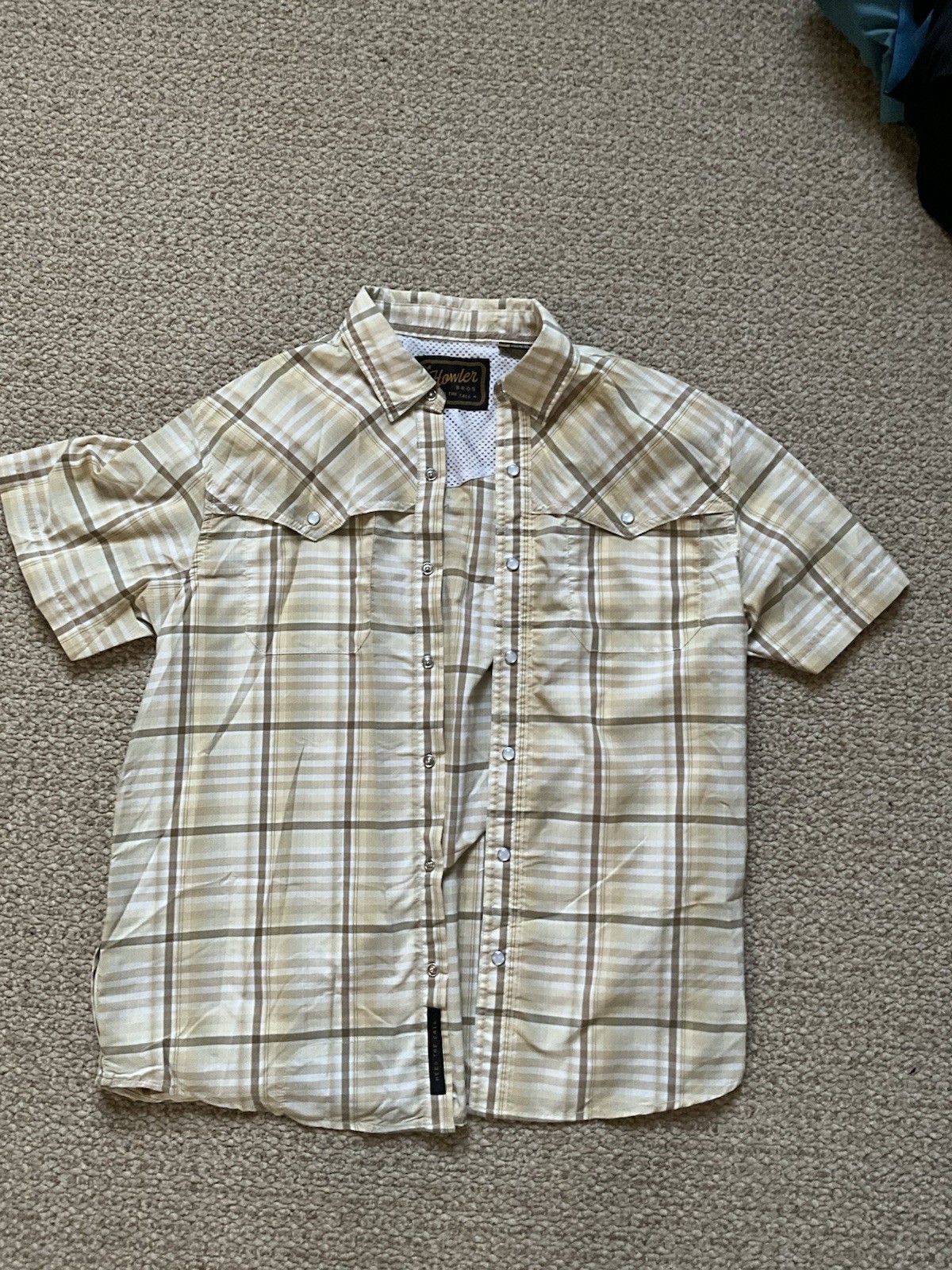 Howler brothers Pearl Snap Fishing Shirt Size S With Back Pocket
