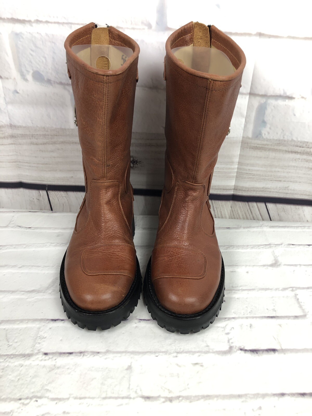 NEW Gasolina Men’s High Octane Hand Made Brown Motorcycle Boots Size 5.5 D