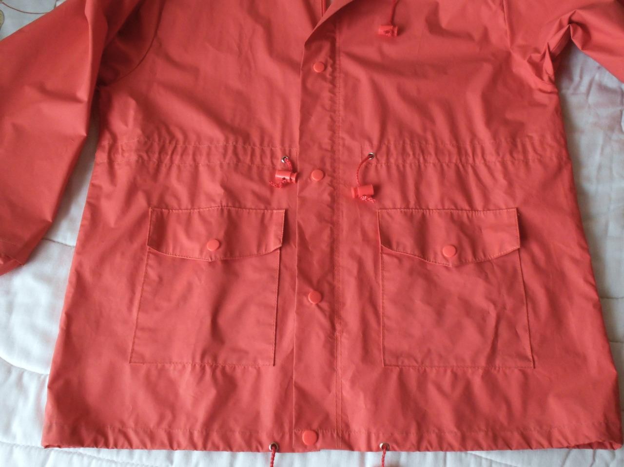 Vtg Gap Kids Storm Buster Raincoat & Pouch Peach/Orange L/XL