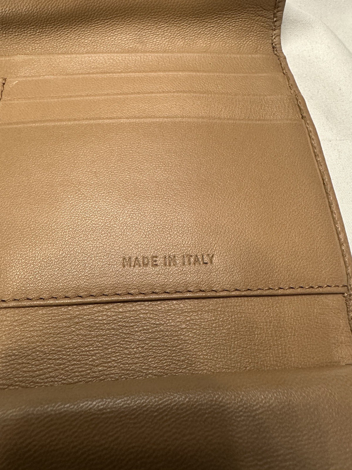 PRADA Beige Nappa Twist Lambskin Wallet with Box and Card Vintage Y2K 2003