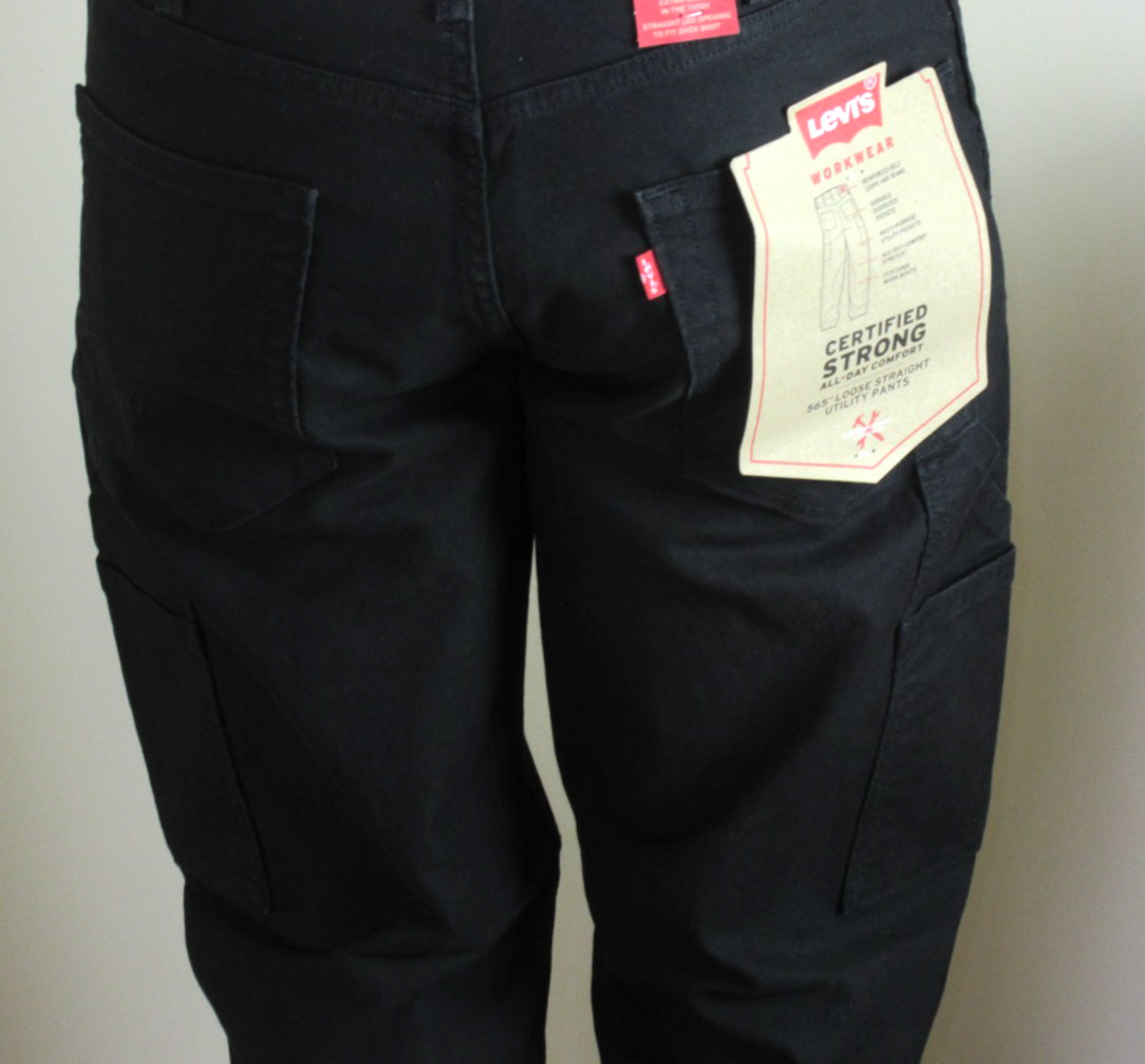 Levi’s Workwear Men’s 565 Loose Straight Fit Canvas Utility Pants Black NWT