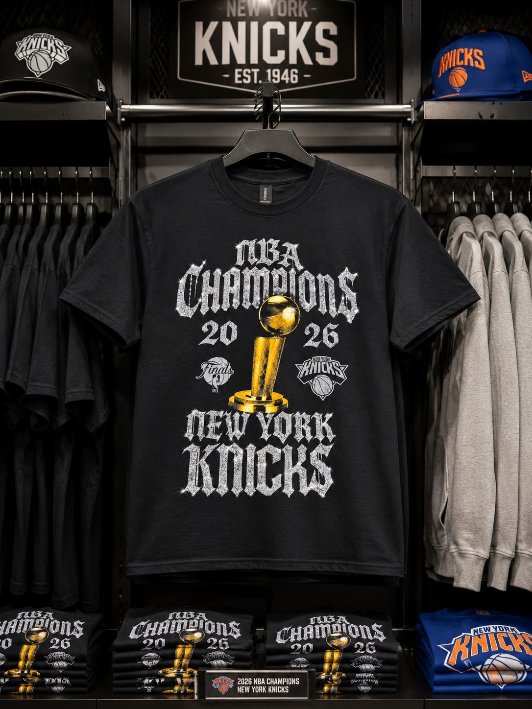 Knicks 2026 Champions Locker Room Basketball Fan Tee